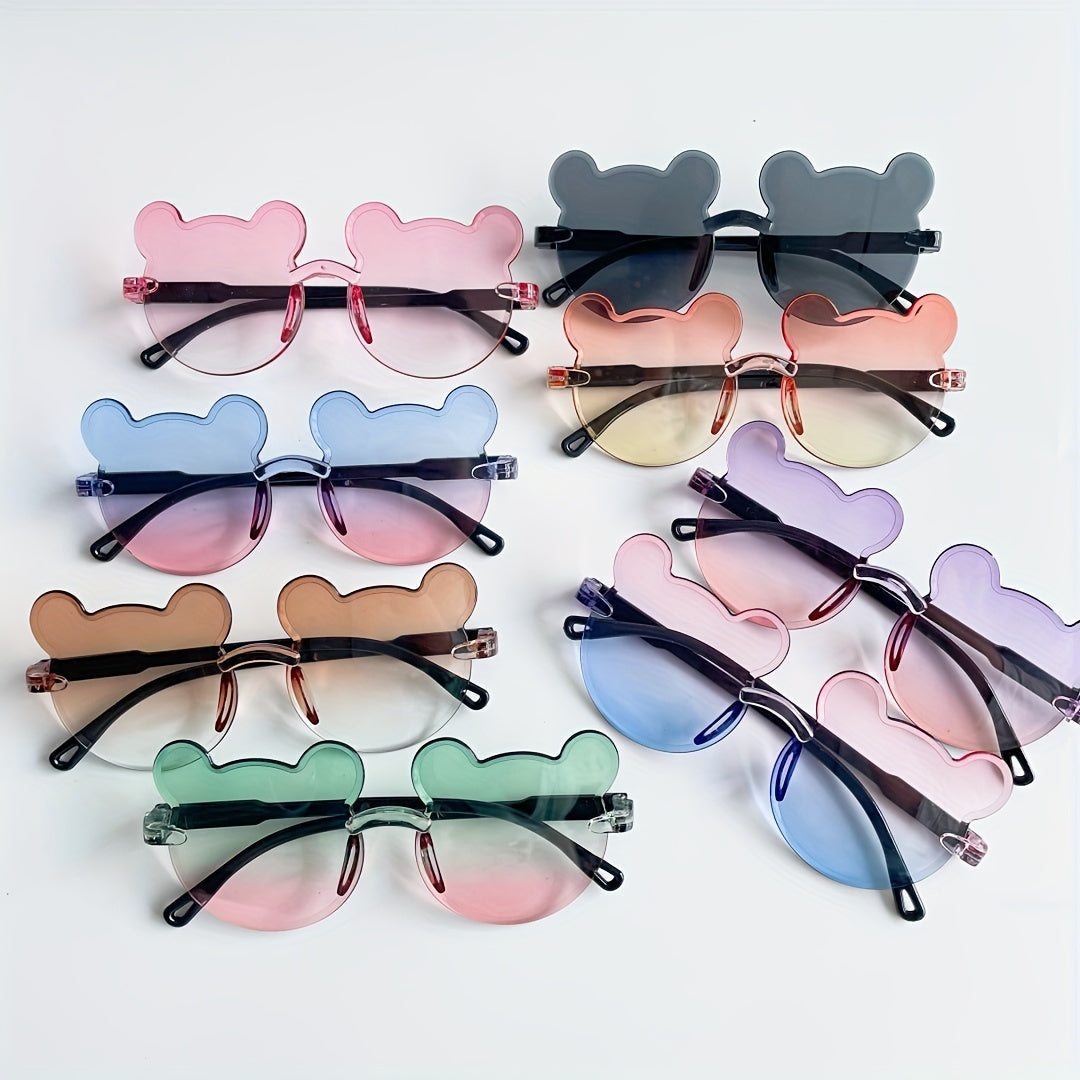 8pcs 8 Colors Children's Fashion Glasses, Cute Bear Fashion Glasses, Boys And Girls Fashion Glasses, Accessories, Party Favors, Great Gift