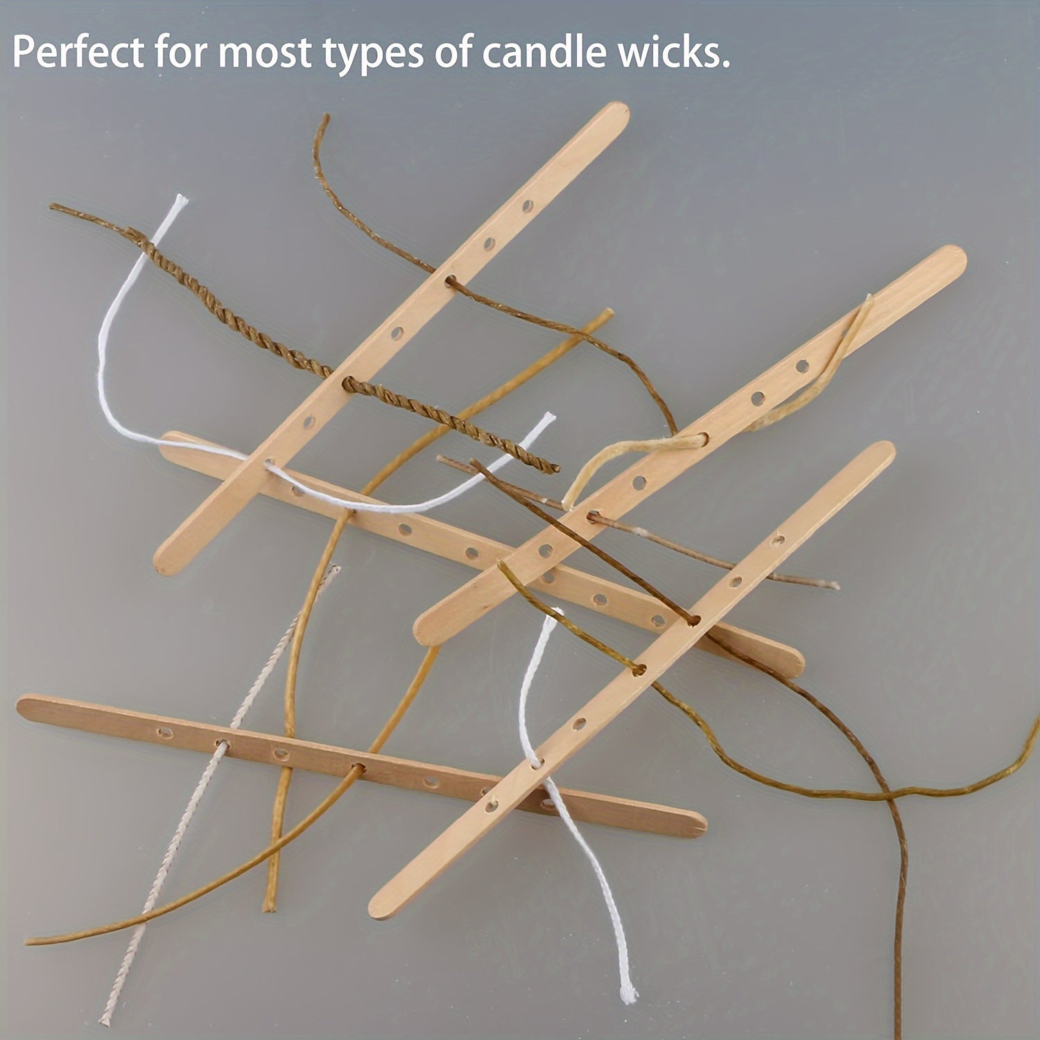 100pcs Wooden Candle Wick Holders - 7-Hole Design, Ideal for Large & Multi-Wick Candles, Durable Material, No Power Needed, Perfect for DIY Candle Making Projects, Suitable for Home Decor / Craft Enthusiasts