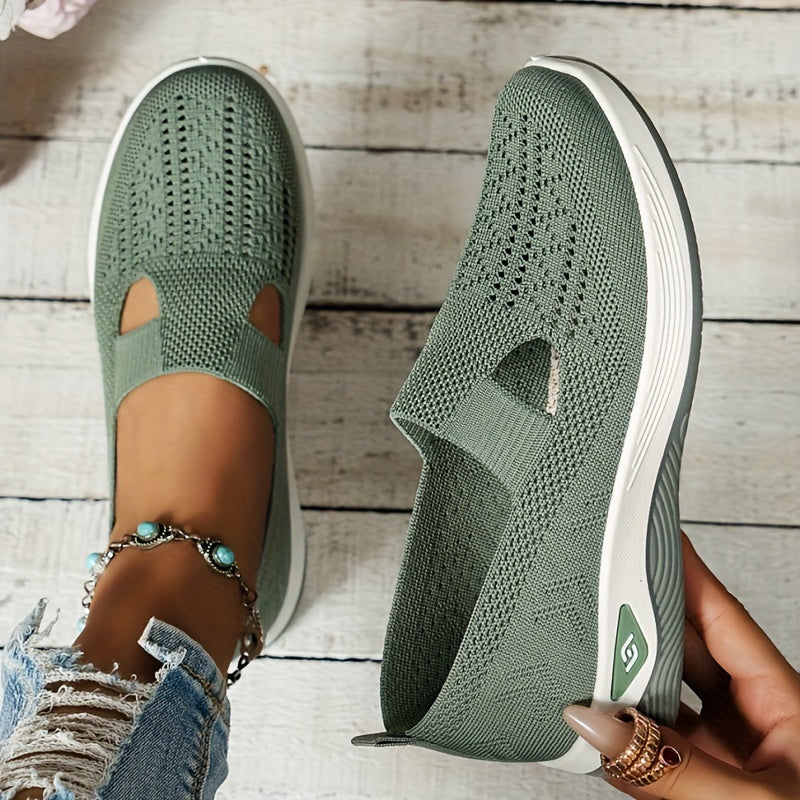 Women's Breathable Mesh Slip-on Sneakers - Casual Lightweight Walking Shoes with Rubber Sole, Fabric Insole, and No Embellishment - All-Season Comfort Vintage Style from Taizhou - Hand Washable