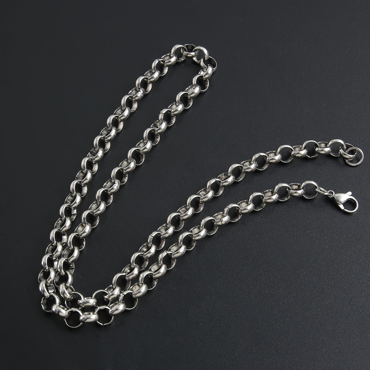 Stainless Steel Hip-Hop Punk Men's Necklace with O-Shaped Round Pearl Chain - Versatile & Stylish for Everyday or Party Wear