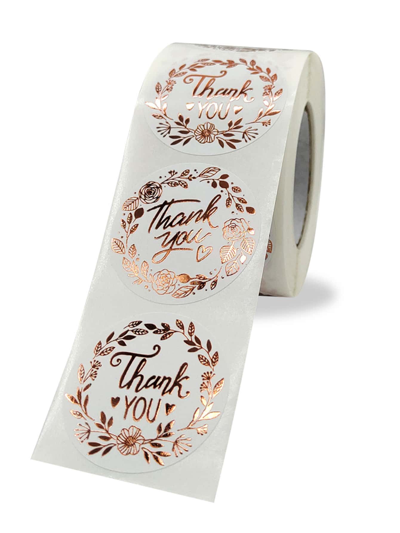 500pcs/1roll Slogan Graphic Gift Sticker, Metallic Rose Gold Round Gift Sealing Sticker For Party,Christmas