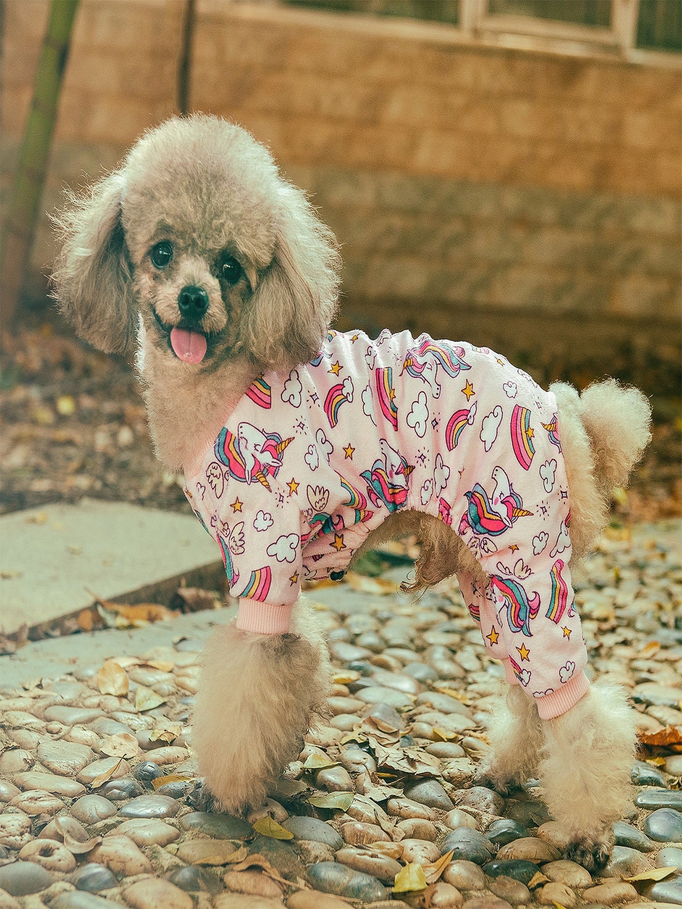 1pc Pet Unicorn Patterned  Pajamas With Adjustable Elasticity