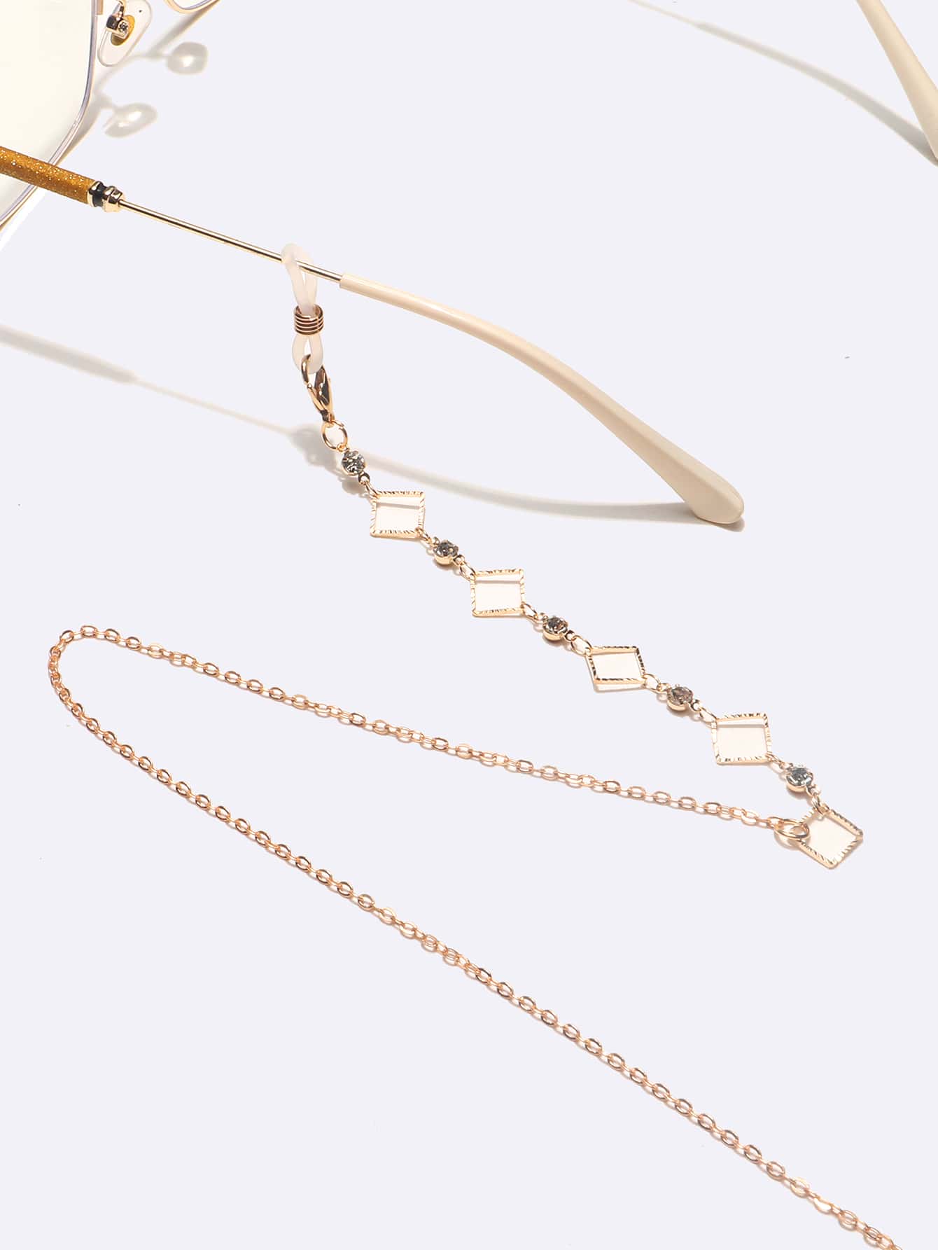 1pc Square Crystal Eyeglass Chain For Women Glasses Accessories For Women