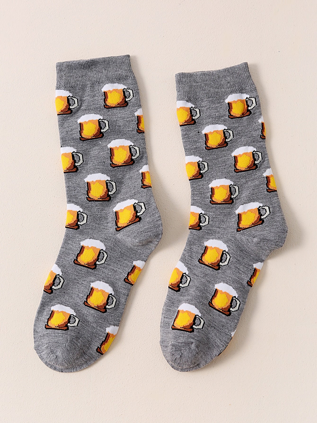 Beer Mug Pattern Crew Socks