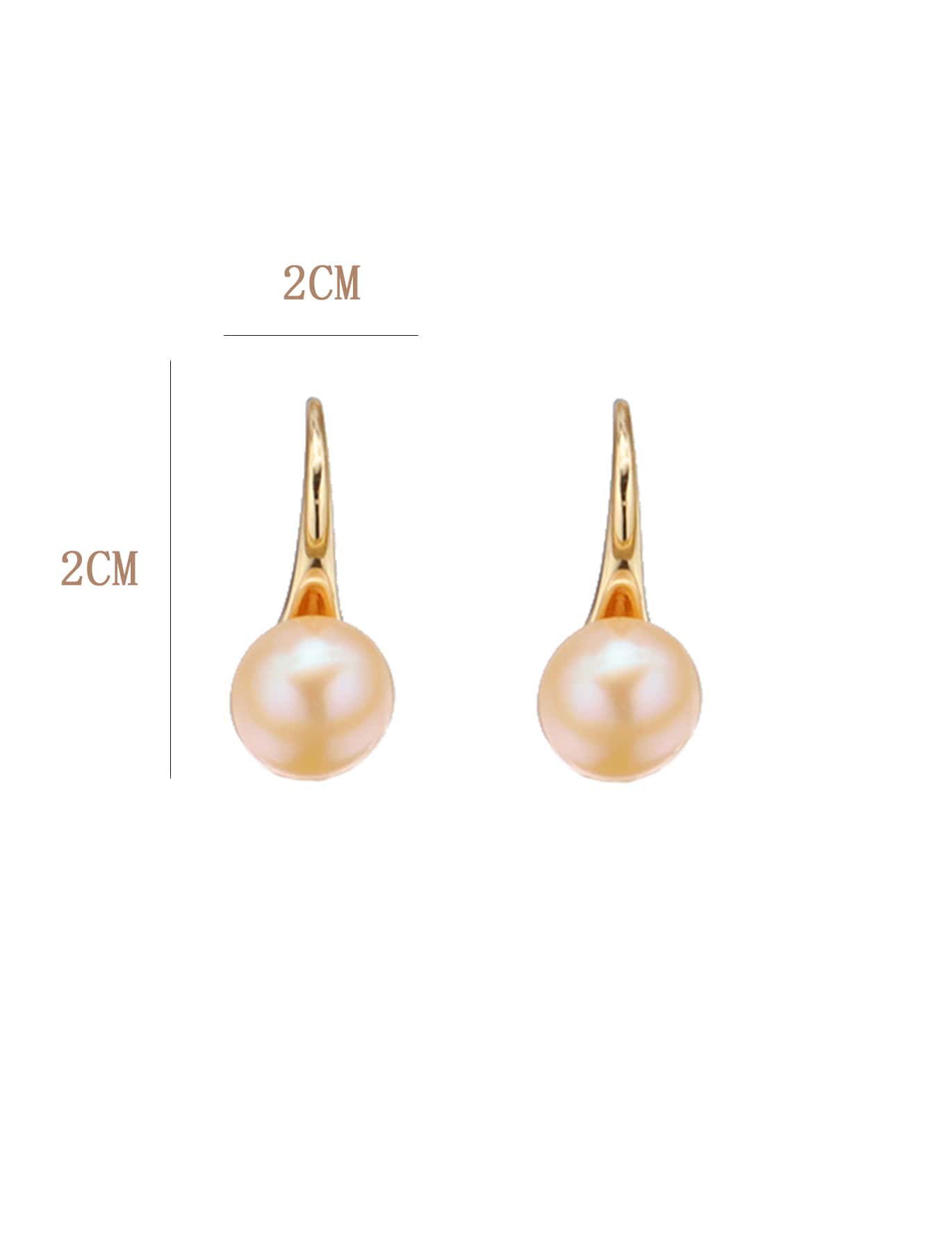 1pair Pink Natural Pearl Earrings, Thickness 0.03μm