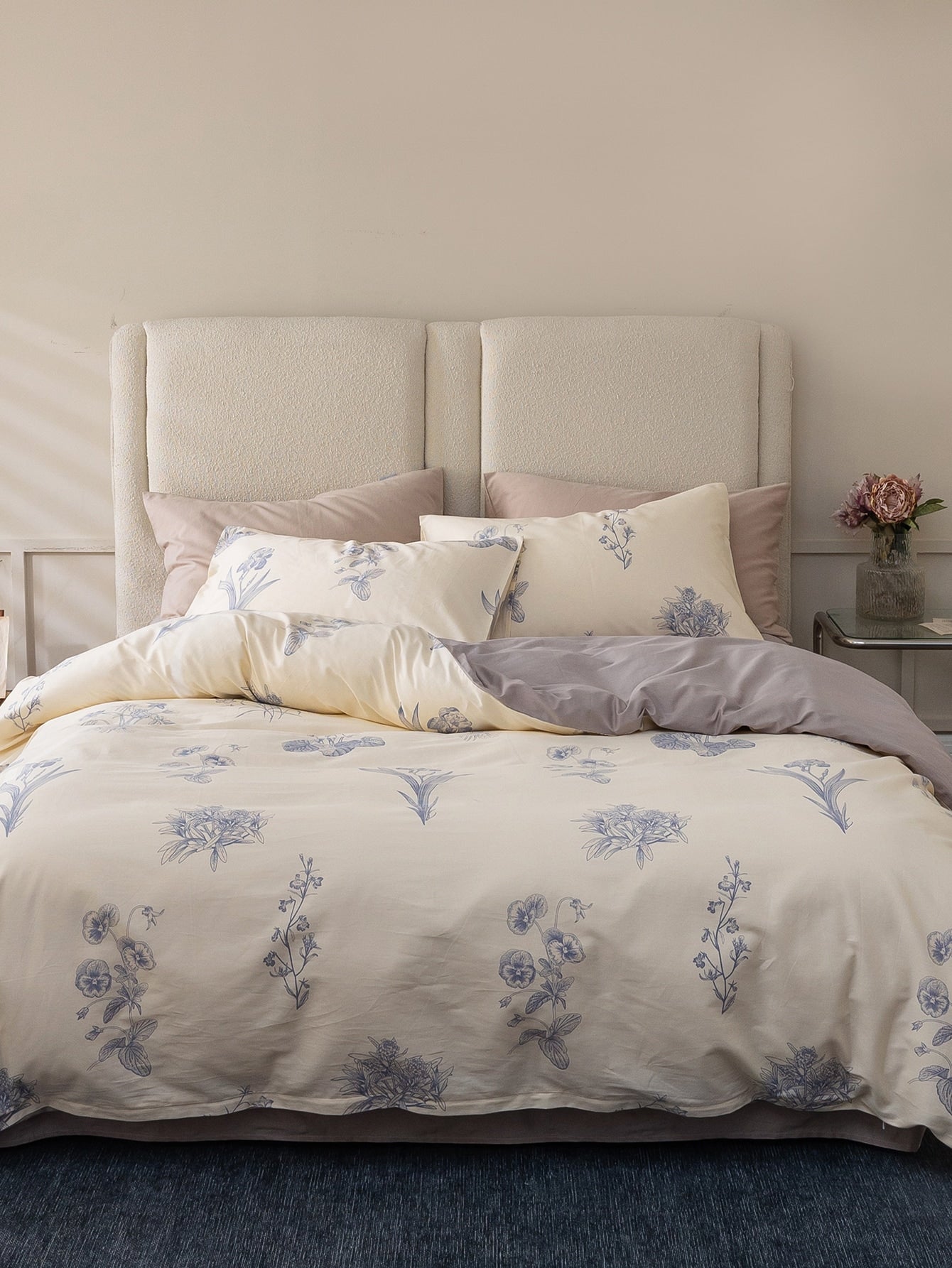 3pcs Vintage Floral Print Duvet Cover Set, Including 2 Pillowcases And 1 Duvet Cover (No Flat Sheet)