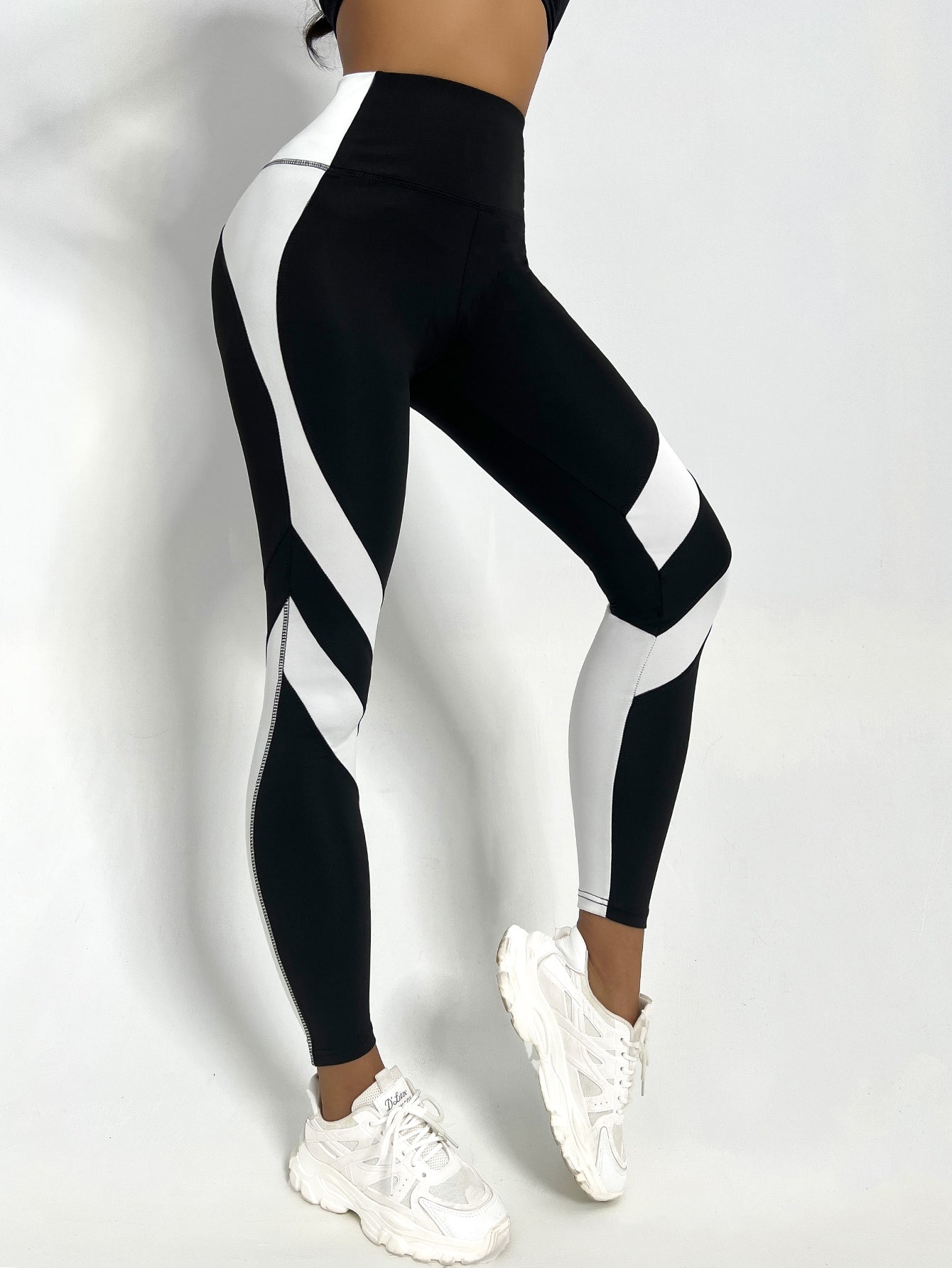 Sport Studio Two Tone Yoga Leggings Tummy Control Sports Tights