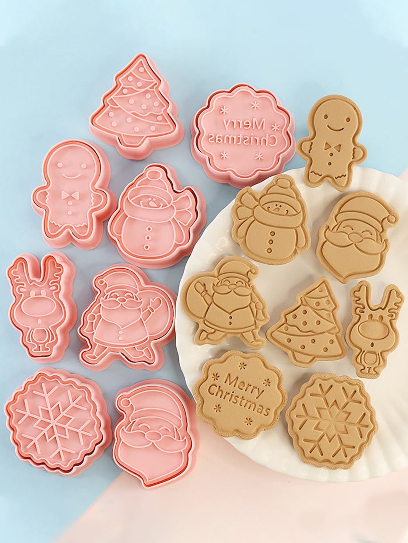 8pcs Christmas Cookie Cutters For DIY Handmade