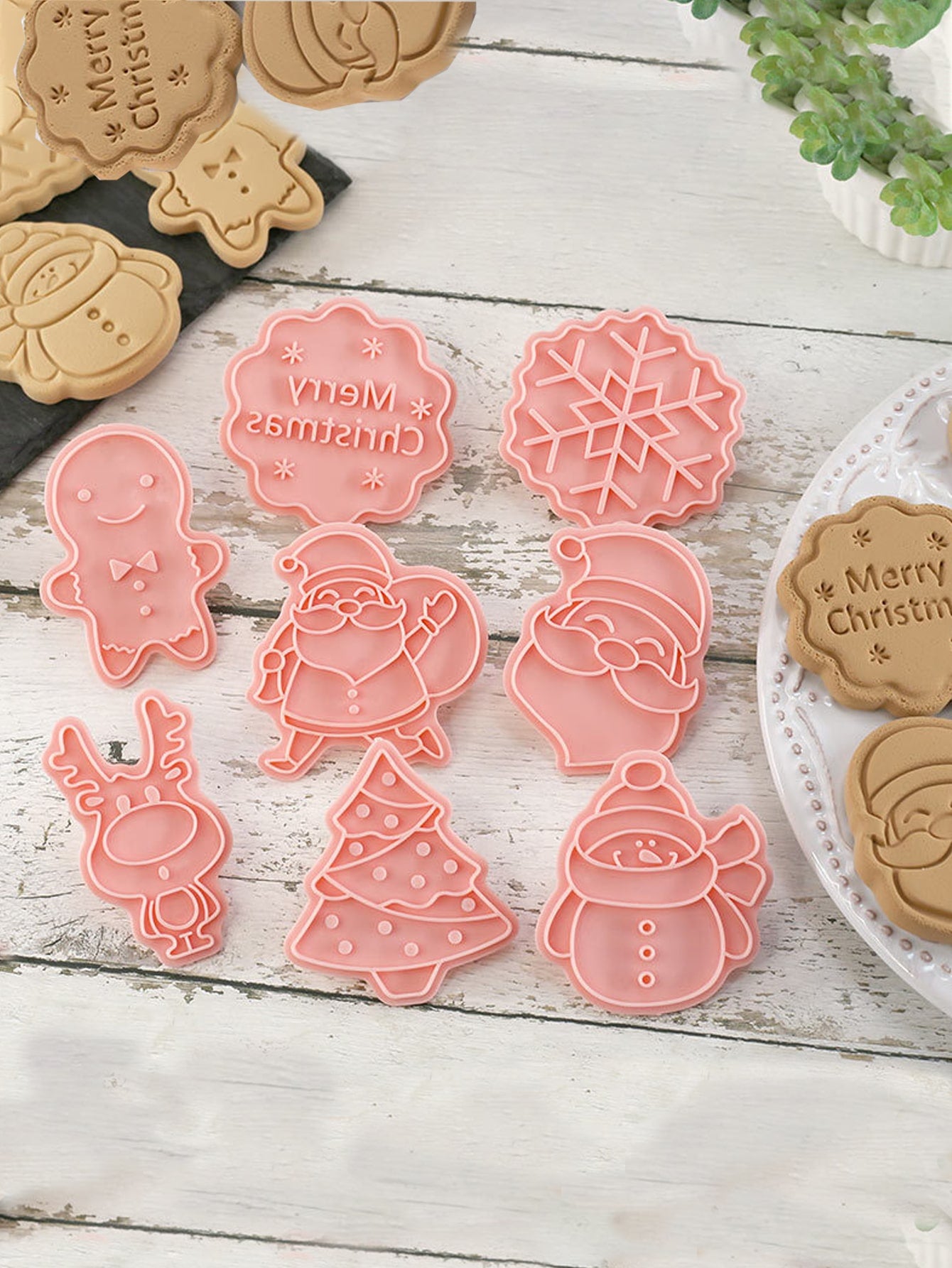 8pcs Christmas Cookie Cutters For DIY Handmade