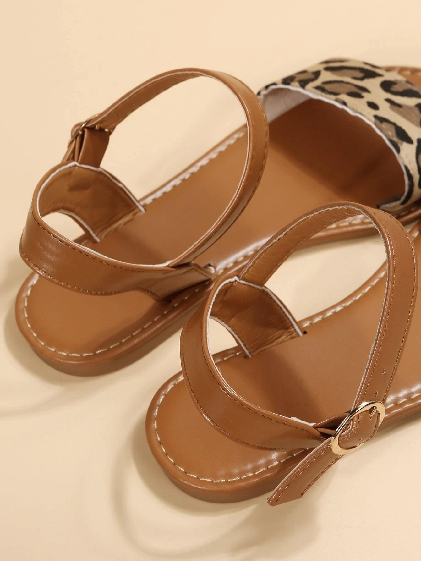 Leopard Print Ankle Strap Sandals