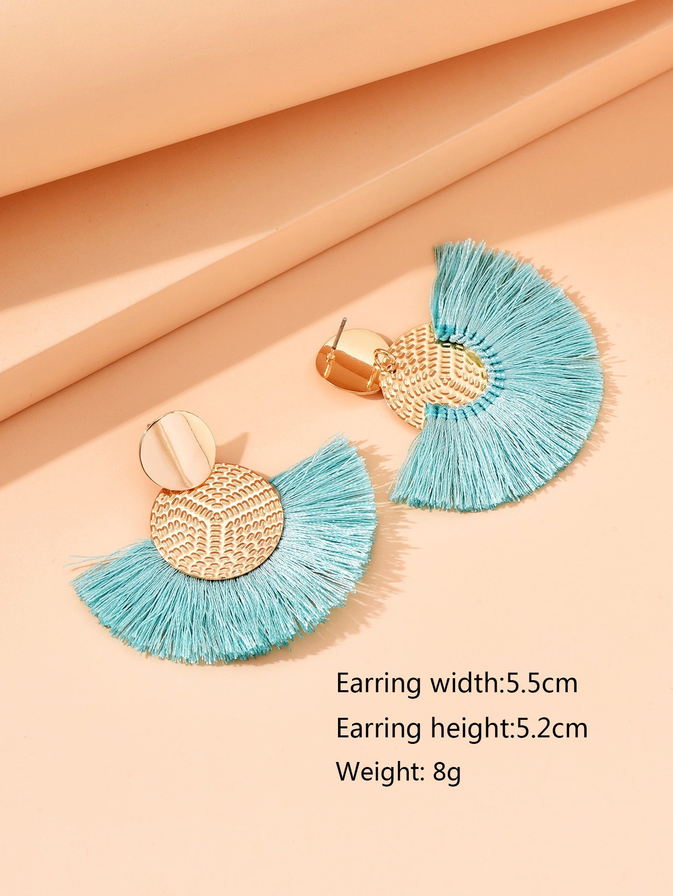 Round Decor Tassel Drop Earrings