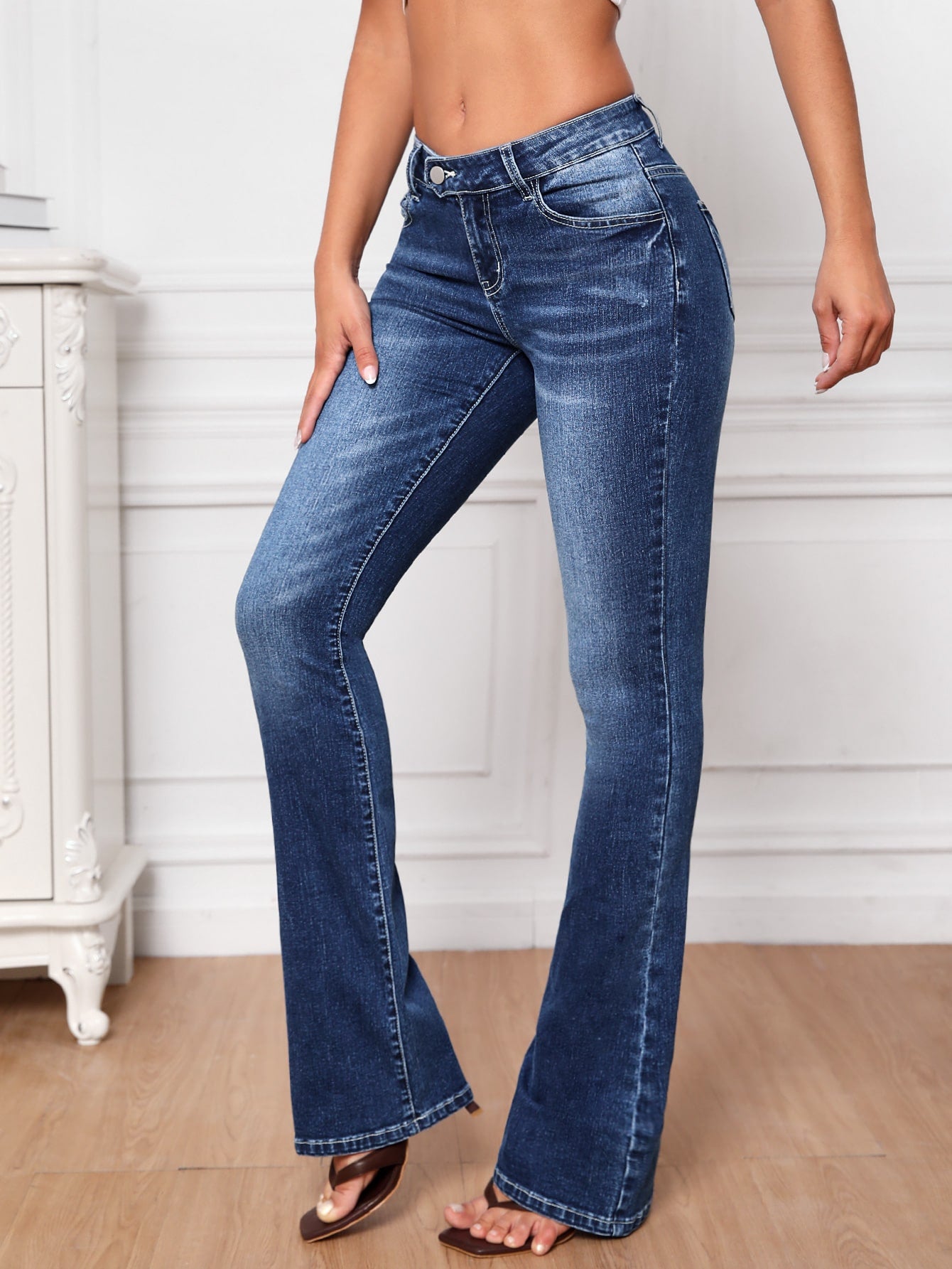 Tall Slant Pocket Flare Leg Jeans