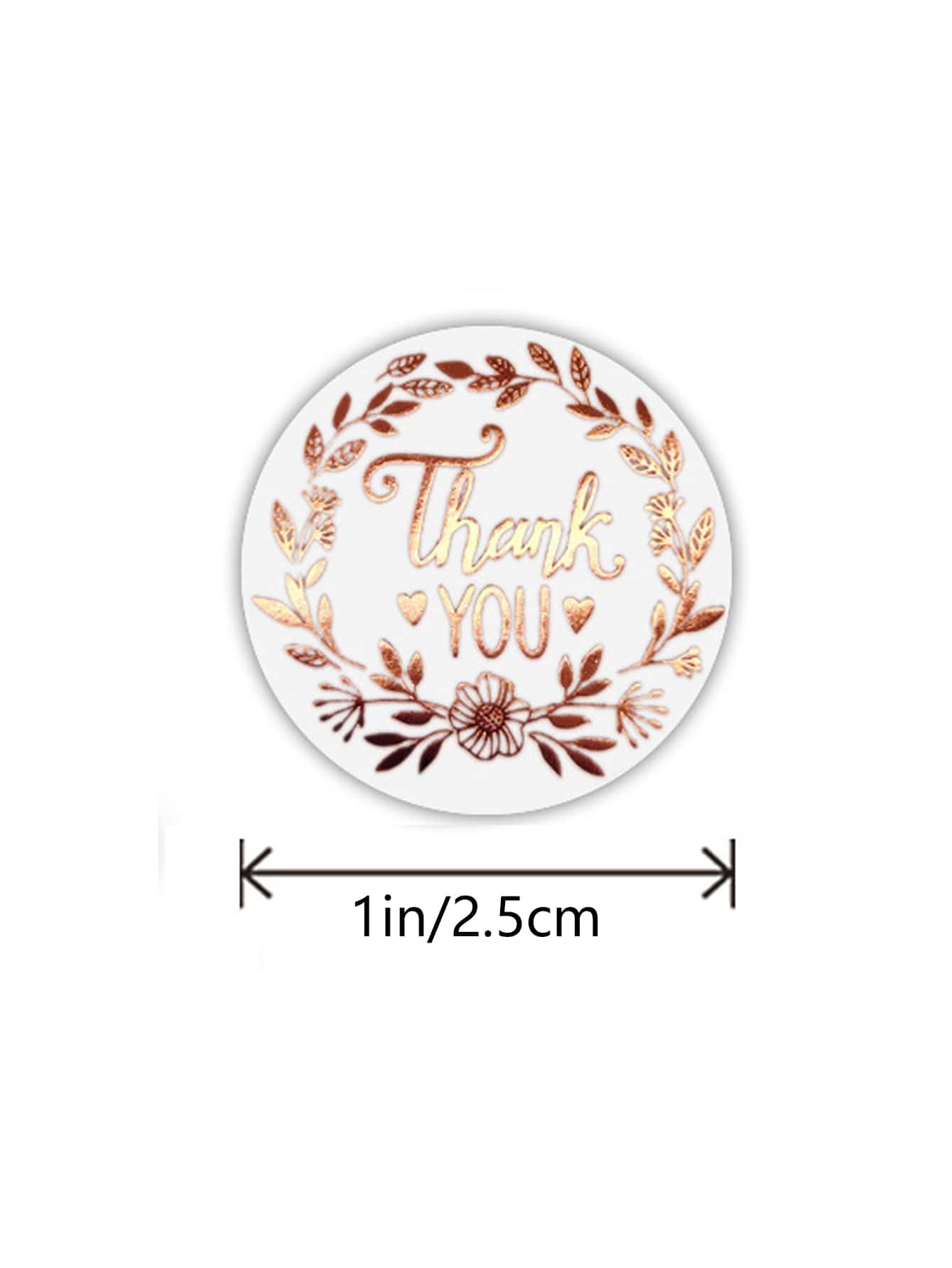 500pcs/1roll Slogan Graphic Gift Sticker, Metallic Rose Gold Round Gift Sealing Sticker For Party,Christmas