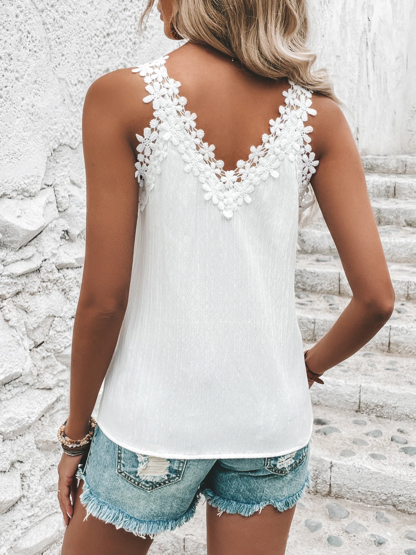 Clasi Guipure Lace Panel Tank Top