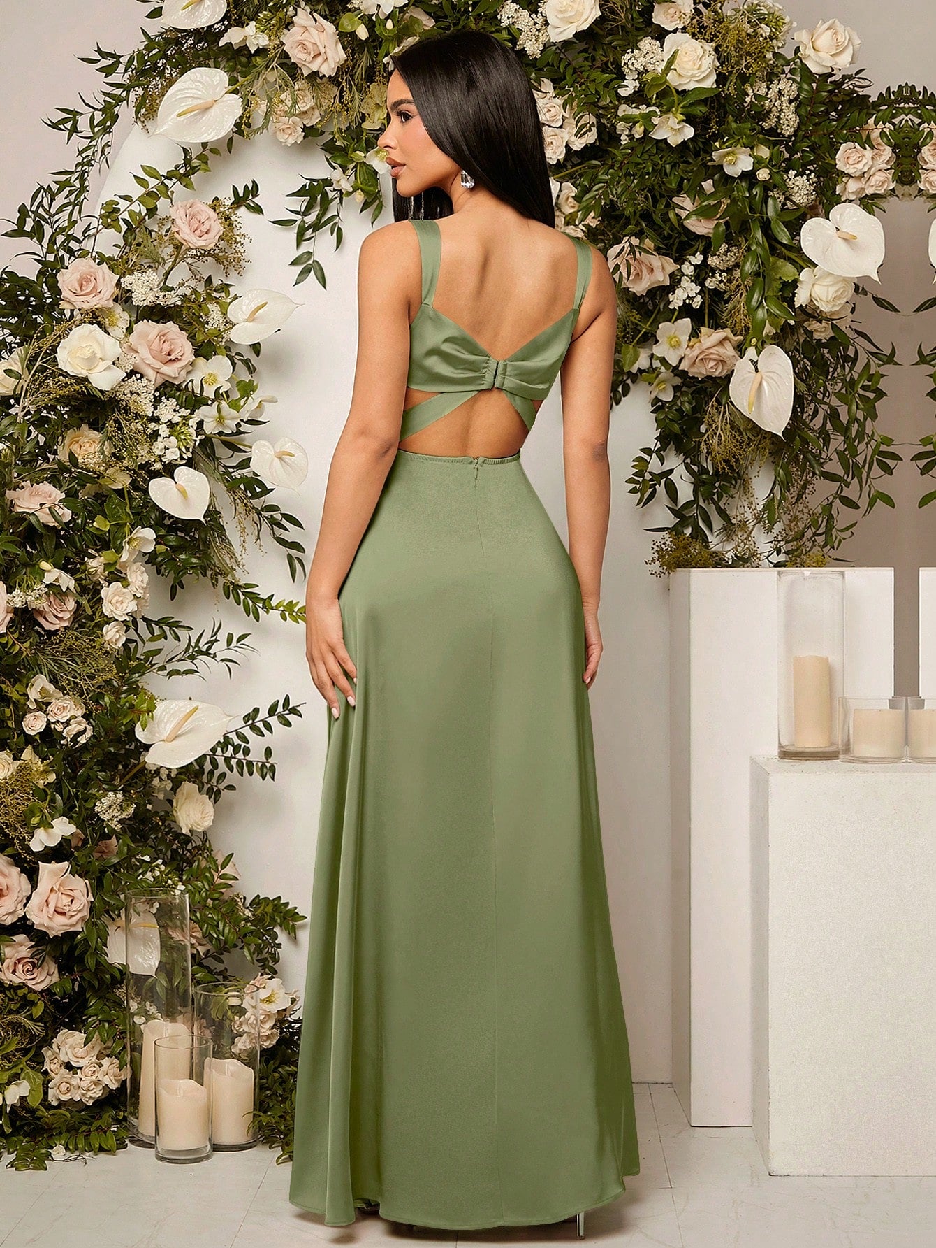 Belle Split Thigh Bustier Cami Bridesmaid Dress