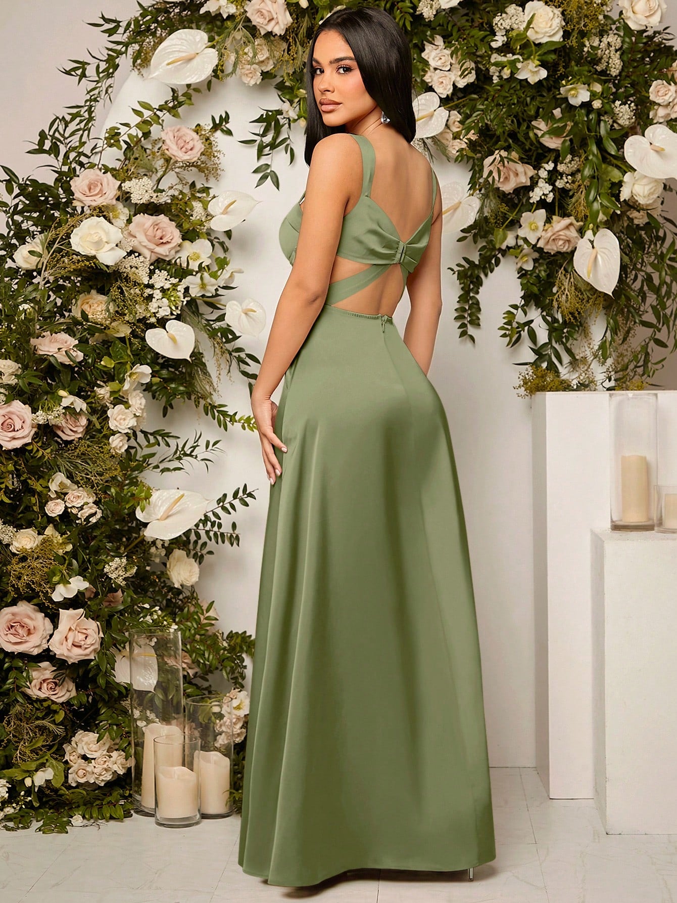 Belle Split Thigh Bustier Cami Bridesmaid Dress