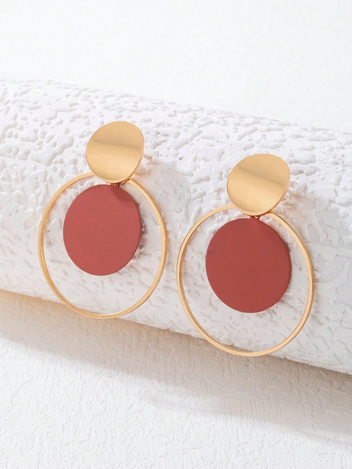 imoli 1pair Fashion White Round Drop Earrings For Women For Daily Decoration Commuting