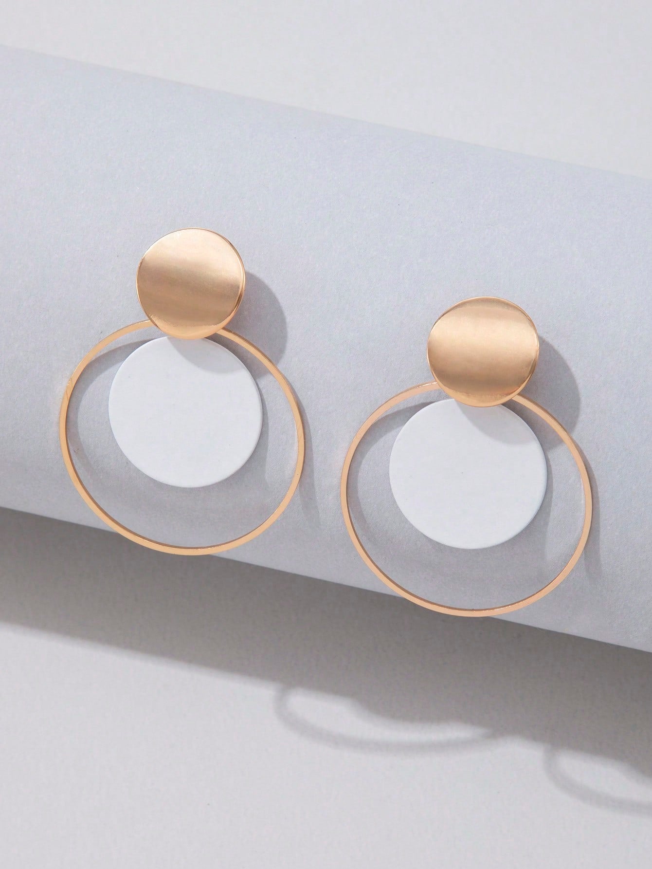 imoli 1pair Fashion White Round Drop Earrings For Women For Daily Decoration Commuting