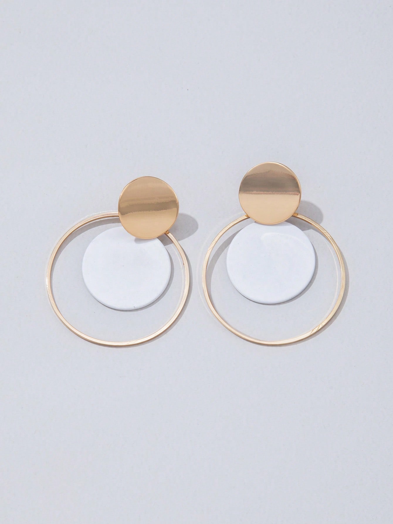 imoli 1pair Fashion White Round Drop Earrings For Women For Daily Decoration Commuting