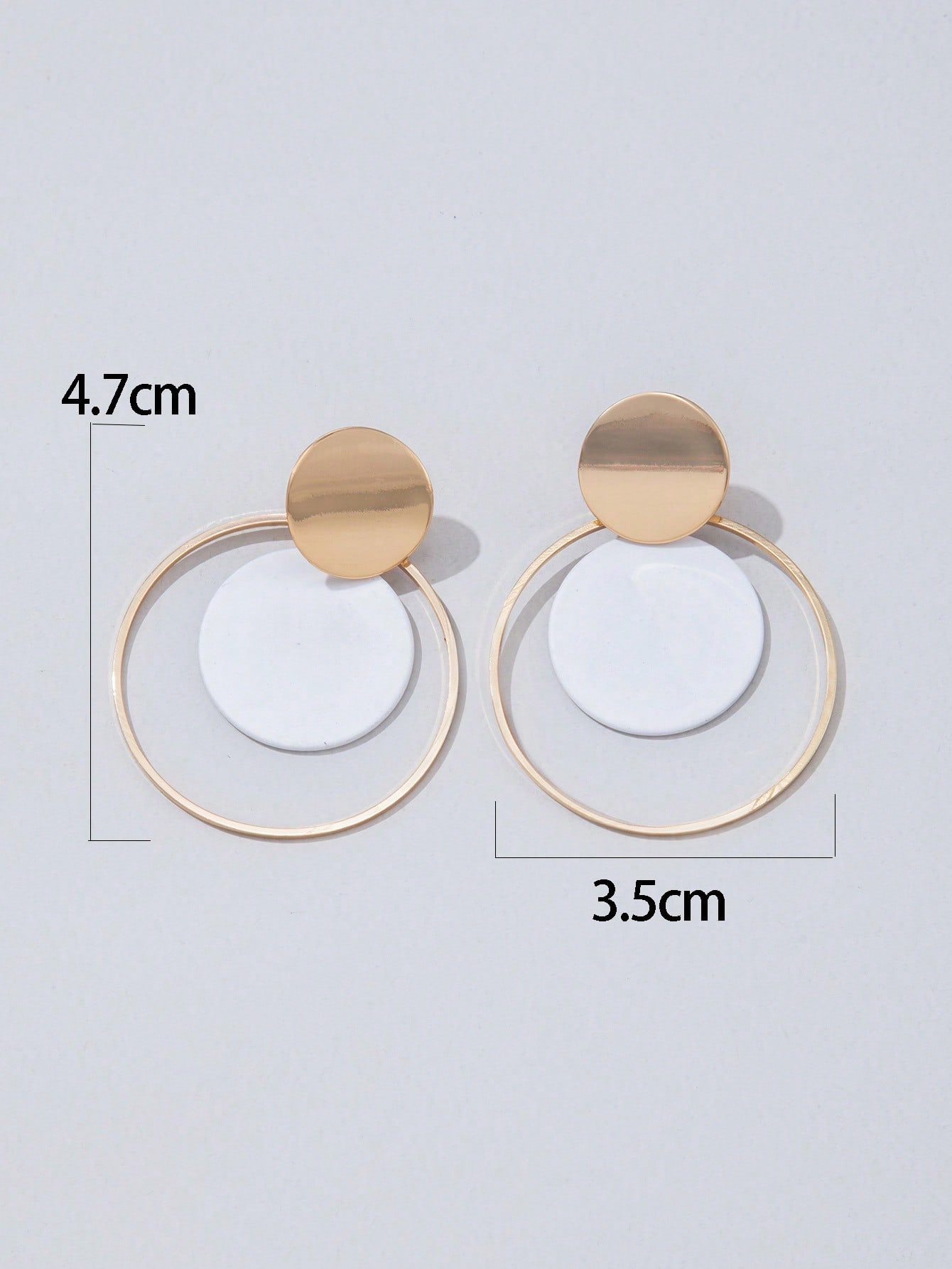 imoli 1pair Fashion White Round Drop Earrings For Women For Daily Decoration Commuting