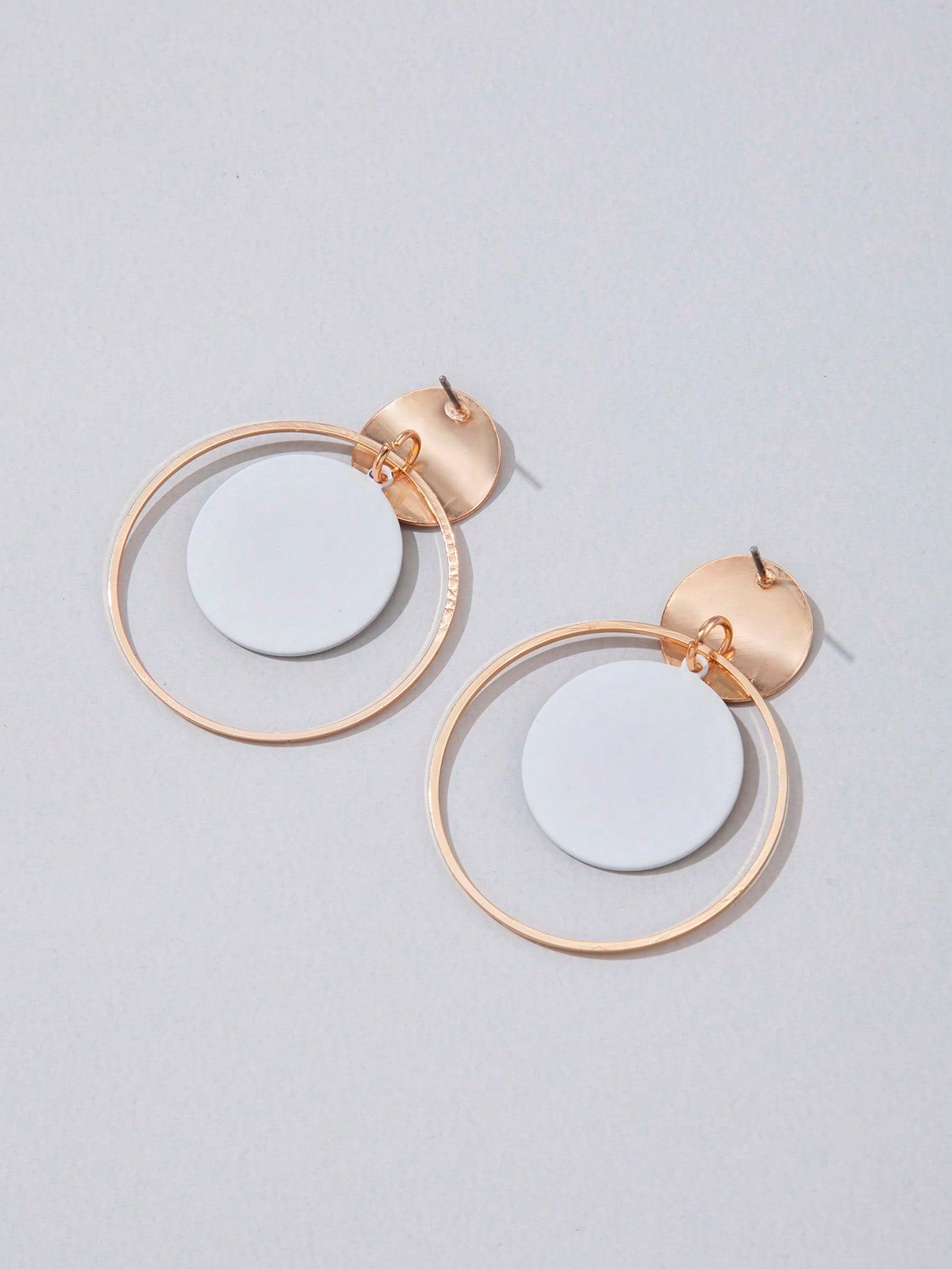 imoli 1pair Fashion White Round Drop Earrings For Women For Daily Decoration Commuting