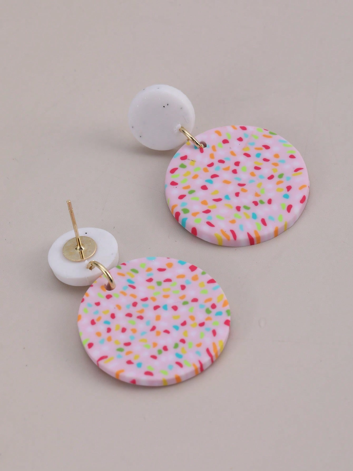 1pair Boho Graphic Round Drop Earrings For Women For Vacation