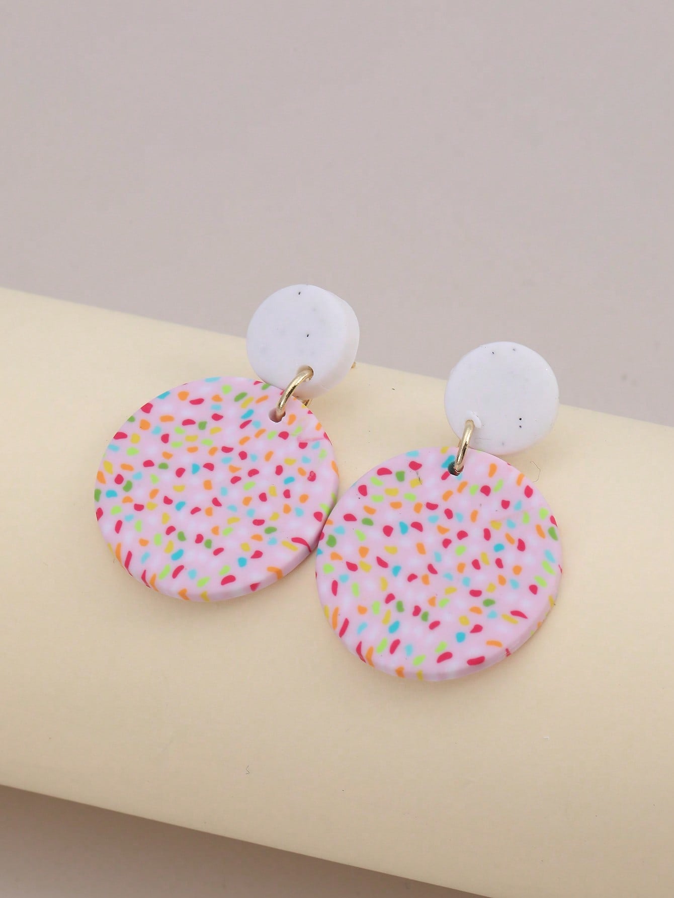 1pair Boho Graphic Round Drop Earrings For Women For Vacation