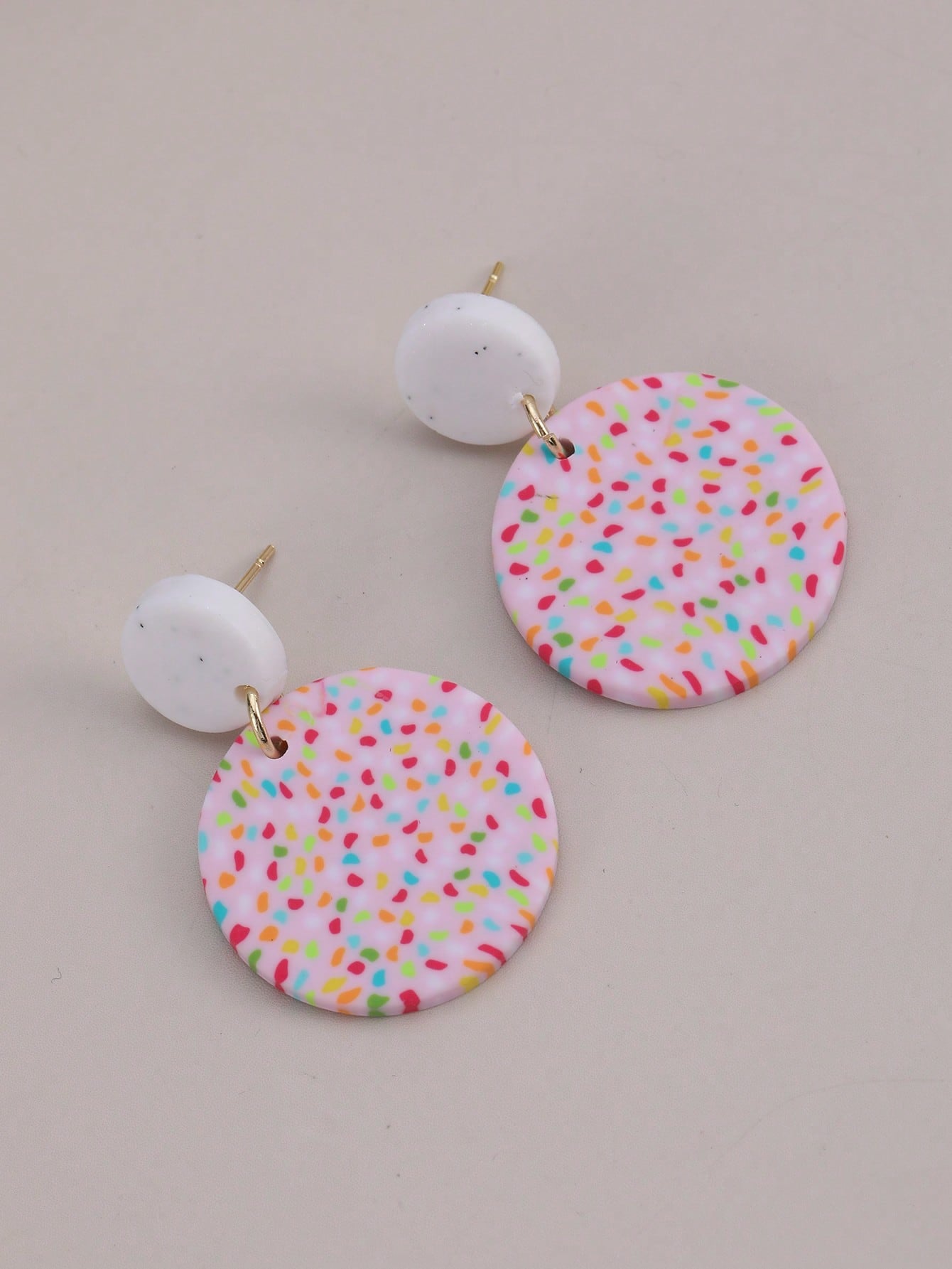 1pair Boho Graphic Round Drop Earrings For Women For Vacation