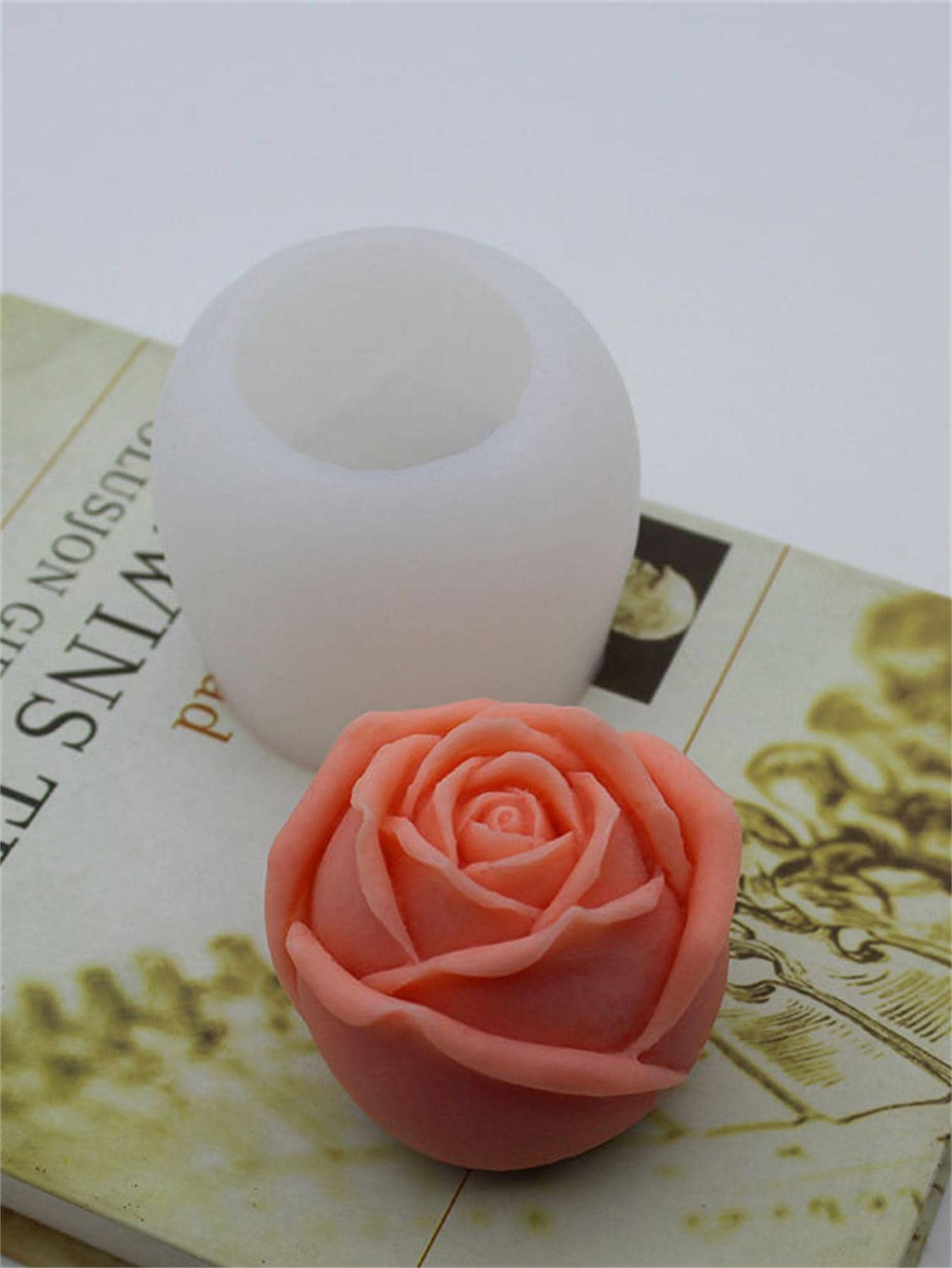 1pc Liquid Silicone Mold For Rose Flower Shaped Candle, Soap, Ice, Cake Decorating, Chocolate & Candy Making, Perfect For Mother's Day & Valentine's Day Gift