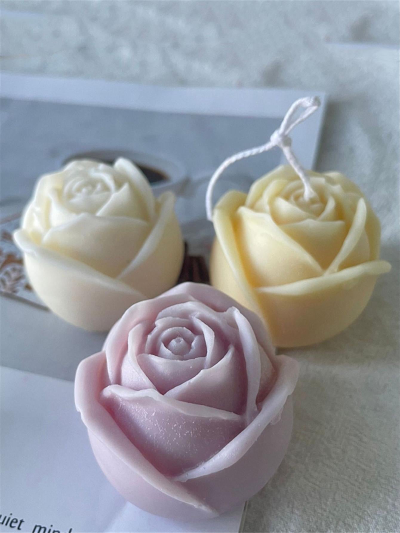 1pc Liquid Silicone Mold For Rose Flower Shaped Candle, Soap, Ice, Cake Decorating, Chocolate & Candy Making, Perfect For Mother's Day & Valentine's Day Gift