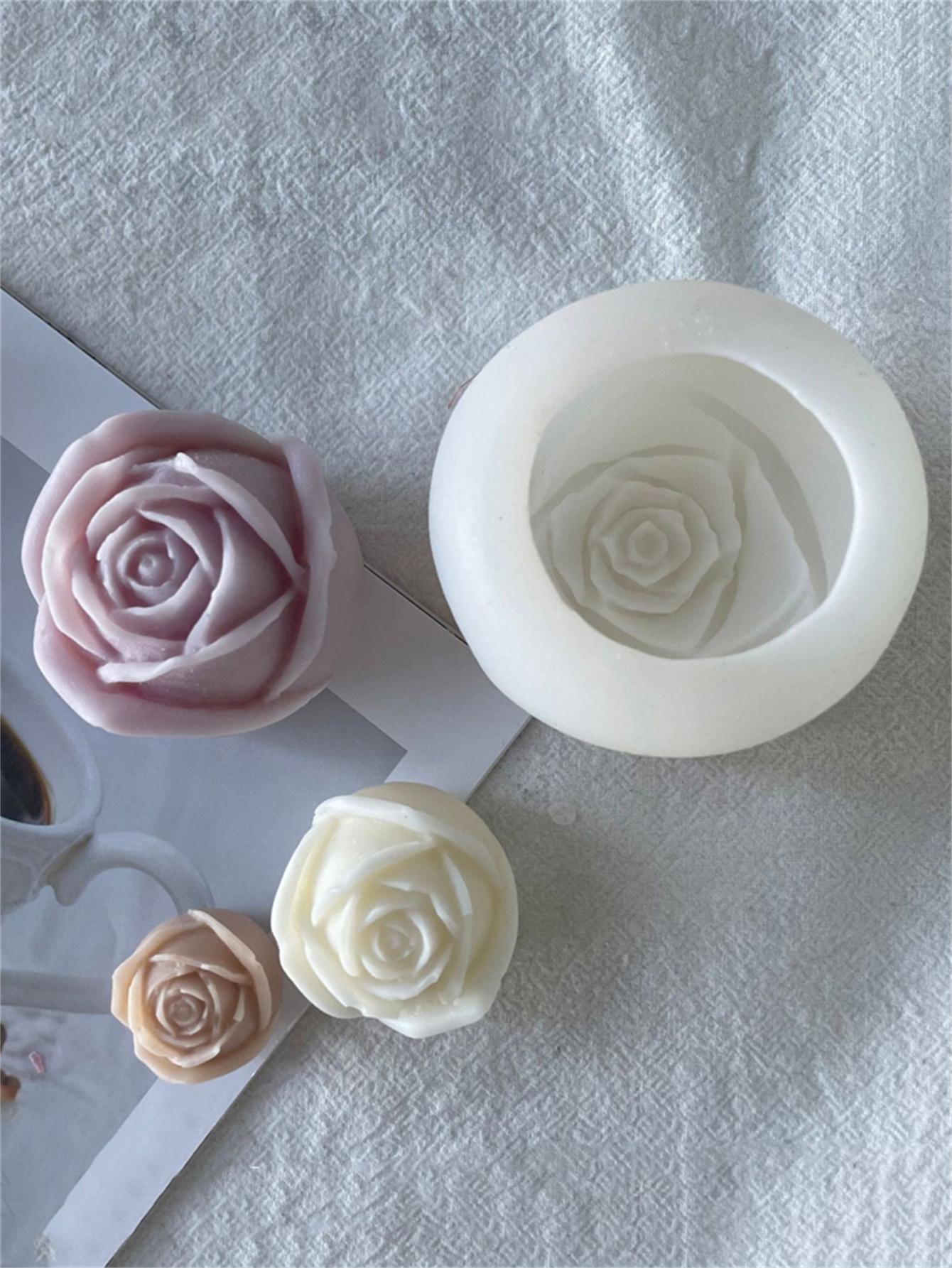 1pc Liquid Silicone Mold For Rose Flower Shaped Candle, Soap, Ice, Cake Decorating, Chocolate & Candy Making, Perfect For Mother's Day & Valentine's Day Gift