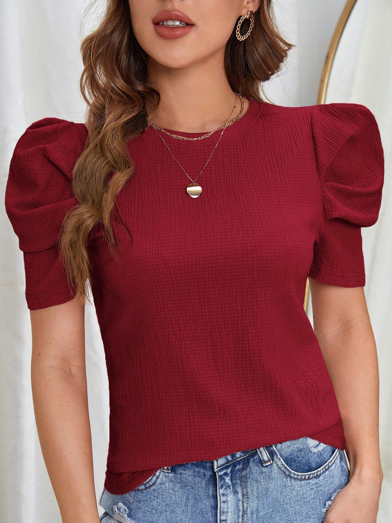 Clasi Puff Sleeve Solid Tee