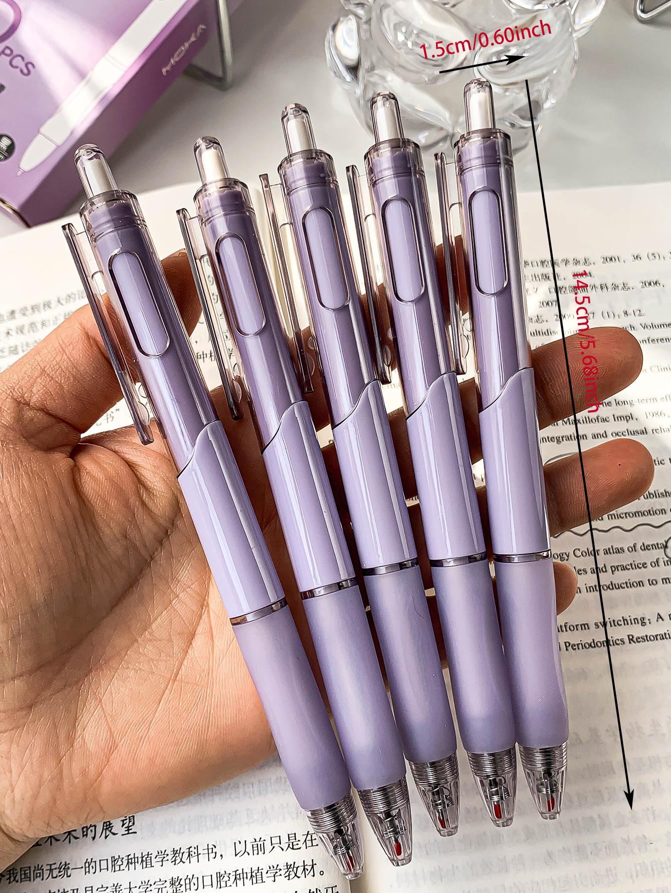 5pcs Minimalist Gel Pen, Simple Purple Plastic Gel Pen For Student, Writing