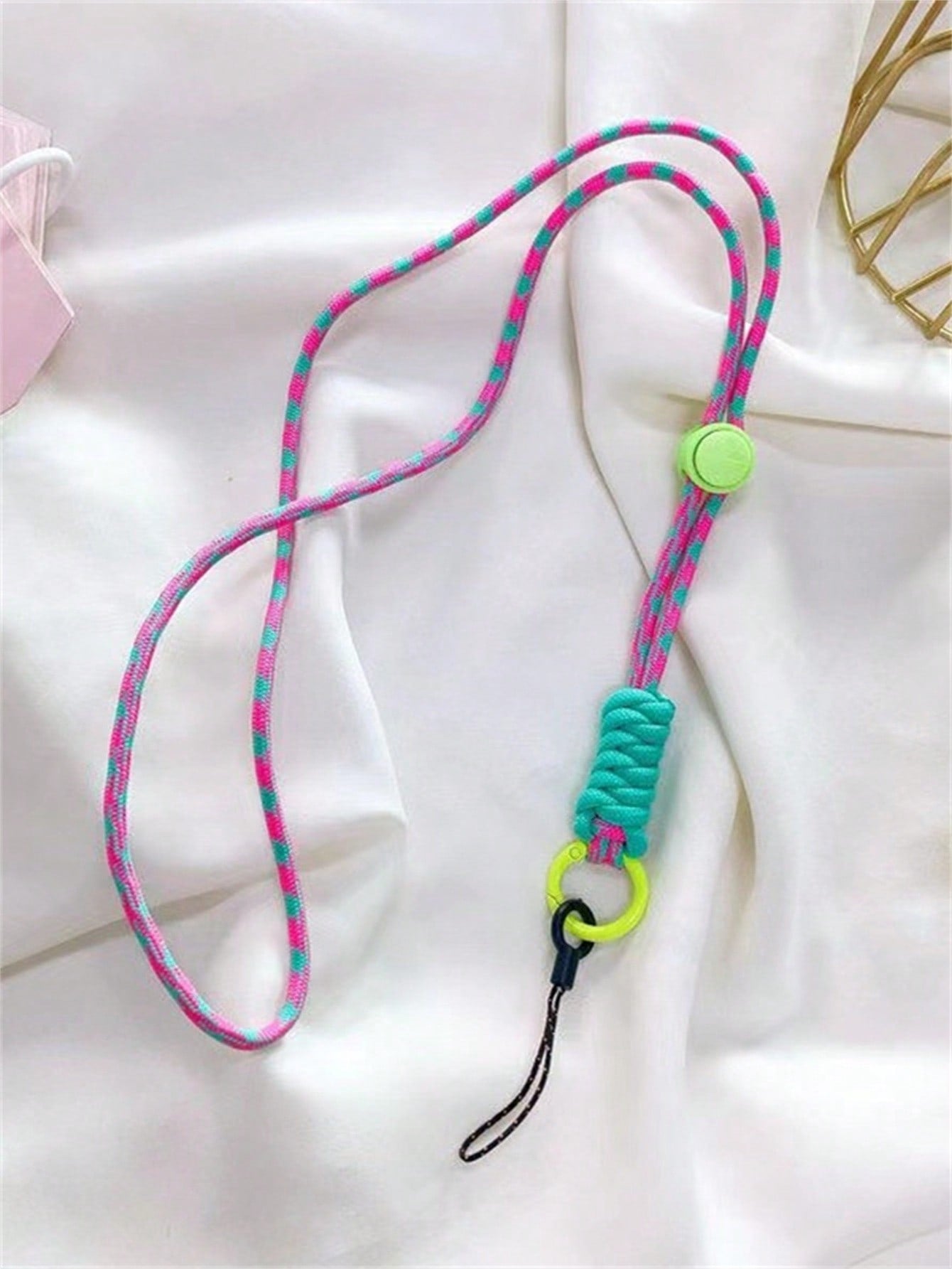 1pc Woven Colorblock Phone Lanyard