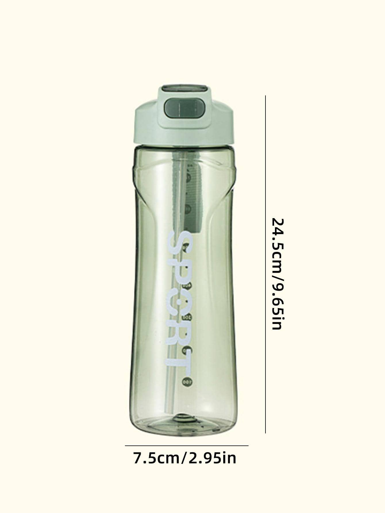 1pc Plastic Water Bottle, Minimalist Letter Graphic Water Bottle For Home