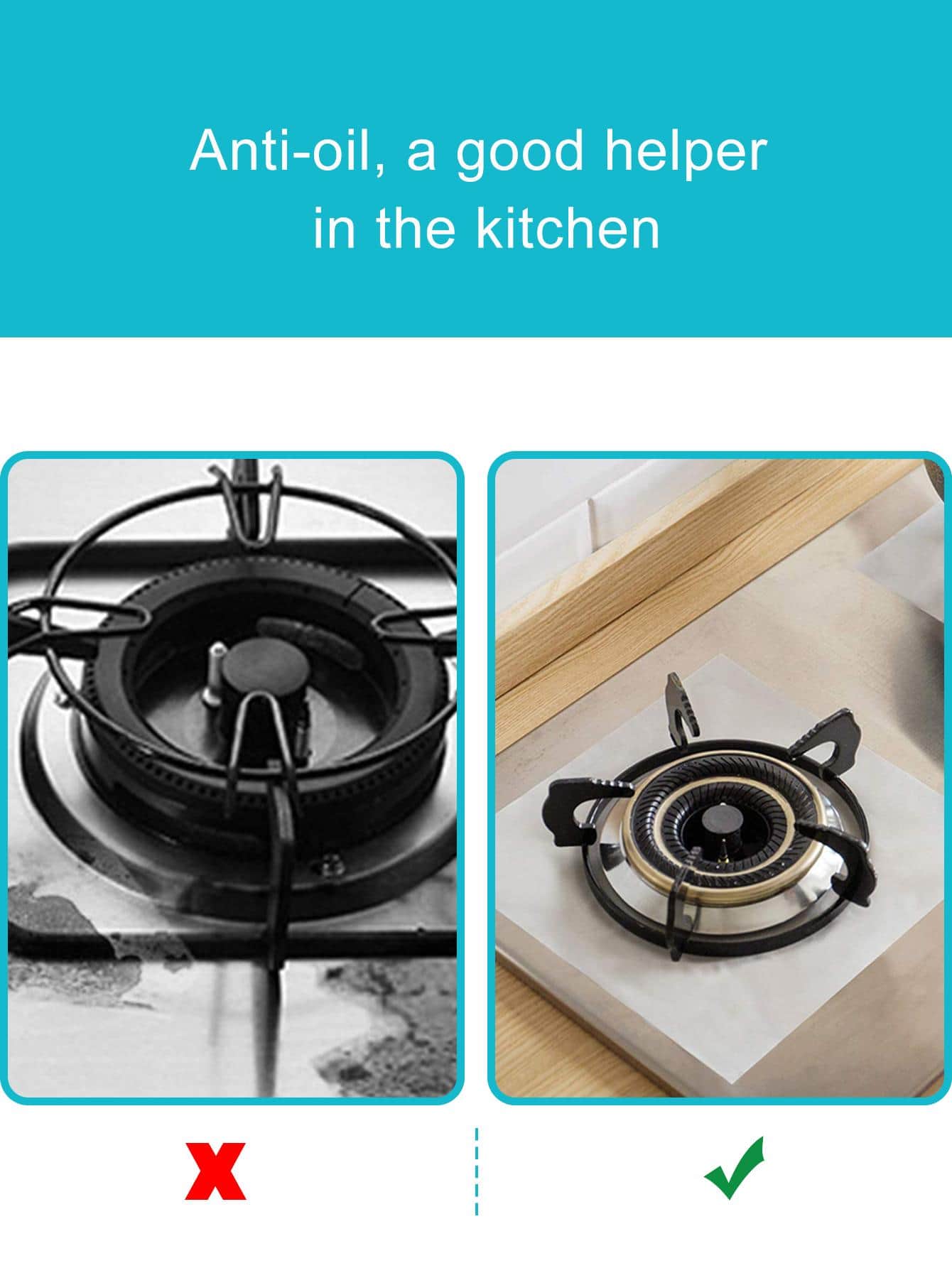 4pcs Non-Stick Gas Stove Burner Protector, Heat-Resistant Oil-Proof Easy Clean Cooker Cover, Gas Range Protectors For Kitchen Cleaning Seafood Boil