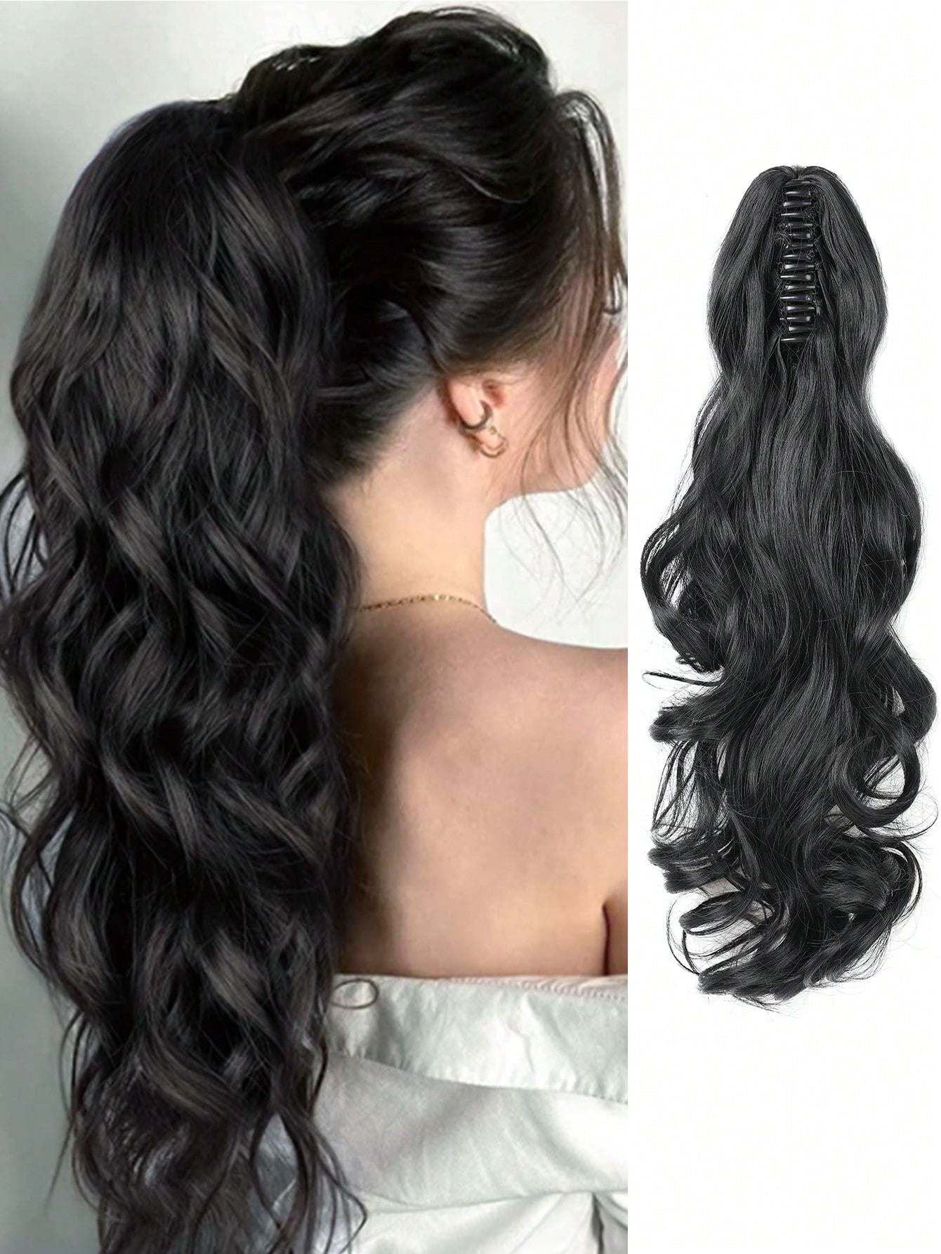 Claw Clip Ponytail Extension Curly Wavy  Clip in  Long Ponytails Hair  Extensions Synthetic  Hairpiece for Women