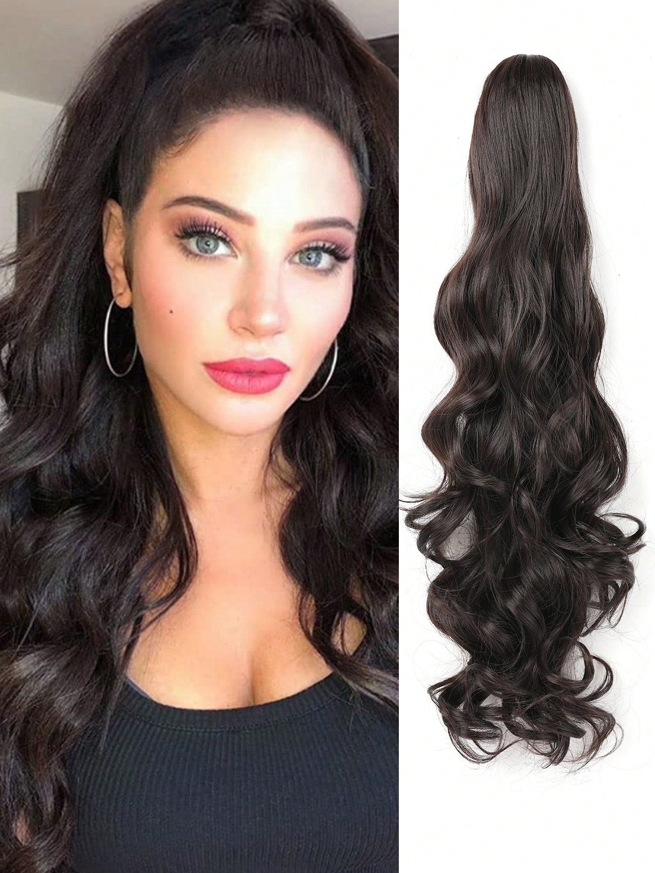 Claw Clip Ponytail Extension Curly Wavy  Clip in  Long Ponytails Hair  Extensions Synthetic  Hairpiece for Women