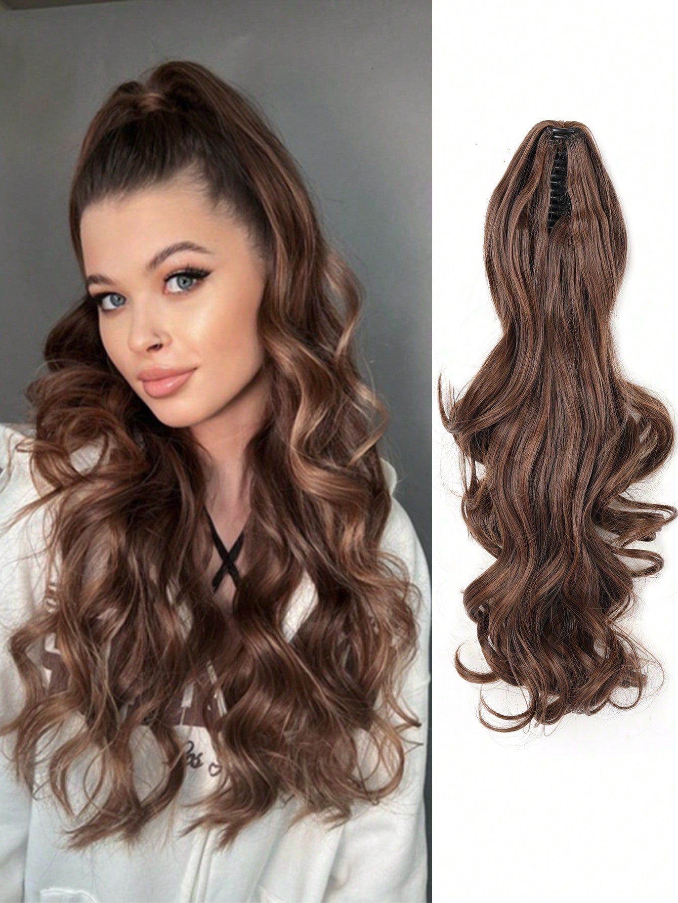 Claw Clip Ponytail Extension Curly Wavy  Clip in  Long Ponytails Hair  Extensions Synthetic  Hairpiece for Women