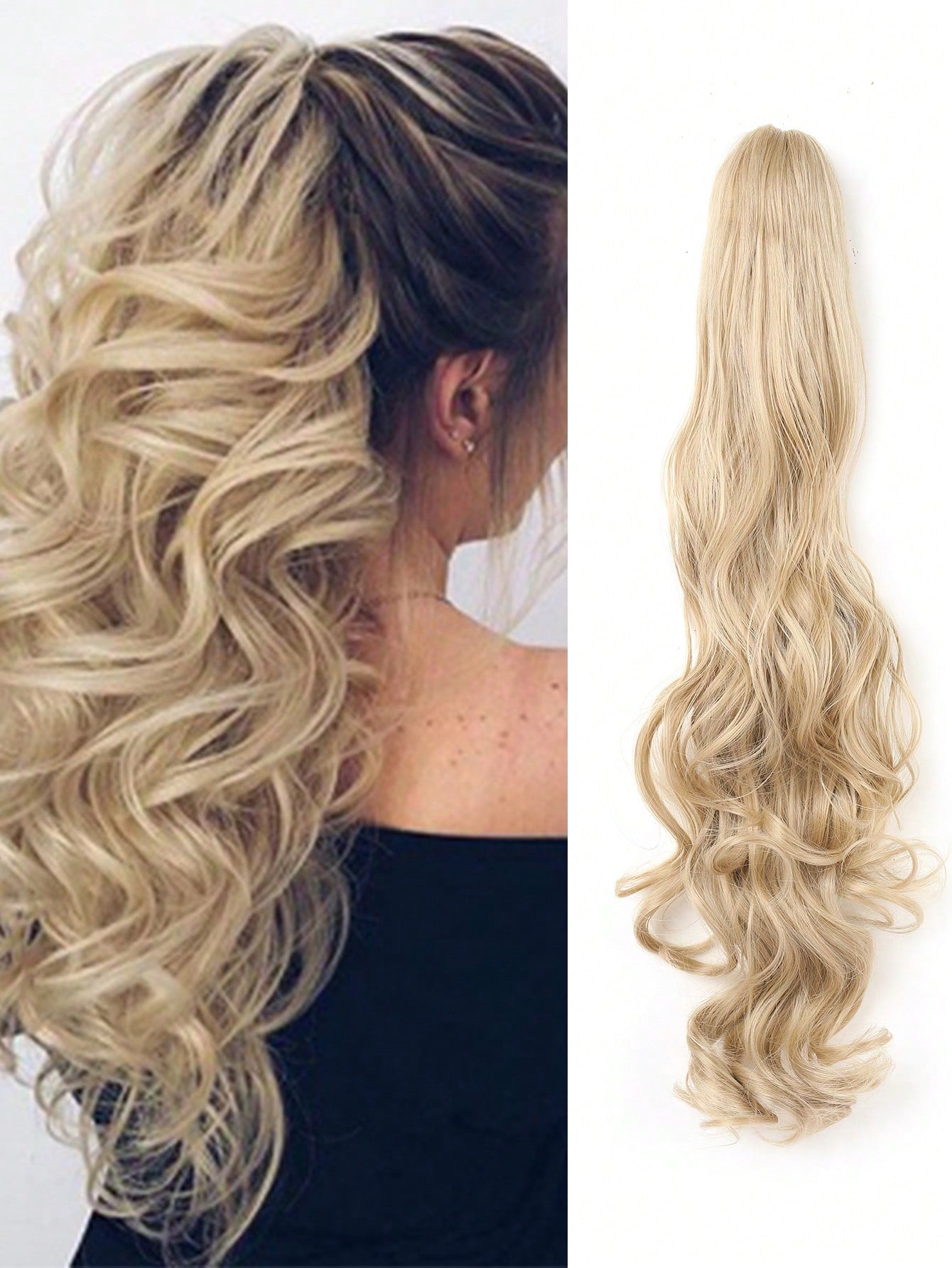 Claw Clip Ponytail Extension Curly Wavy  Clip in  Long Ponytails Hair  Extensions Synthetic  Hairpiece for Women