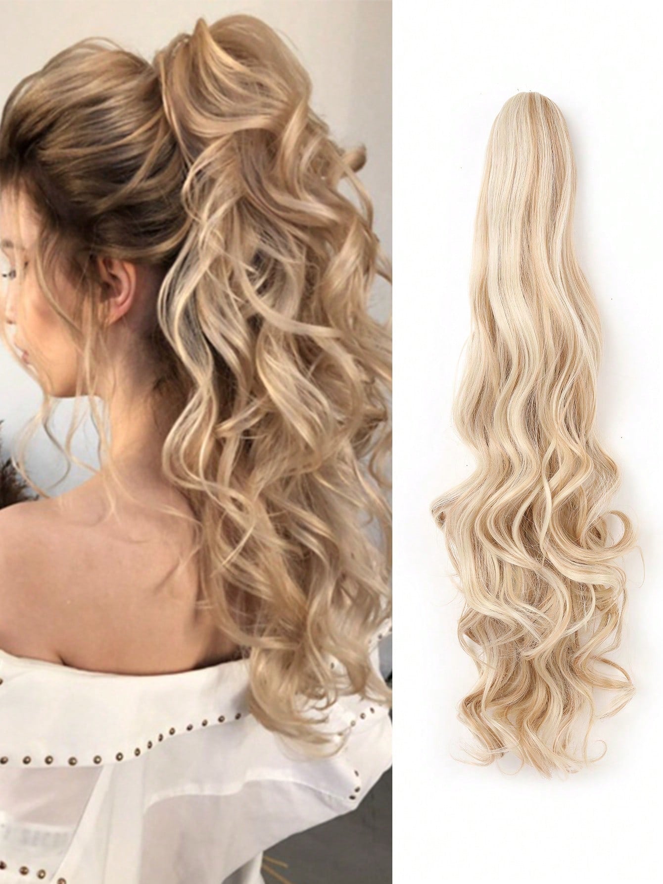 Claw Clip Ponytail Extension Curly Wavy  Clip in  Long Ponytails Hair  Extensions Synthetic  Hairpiece for Women