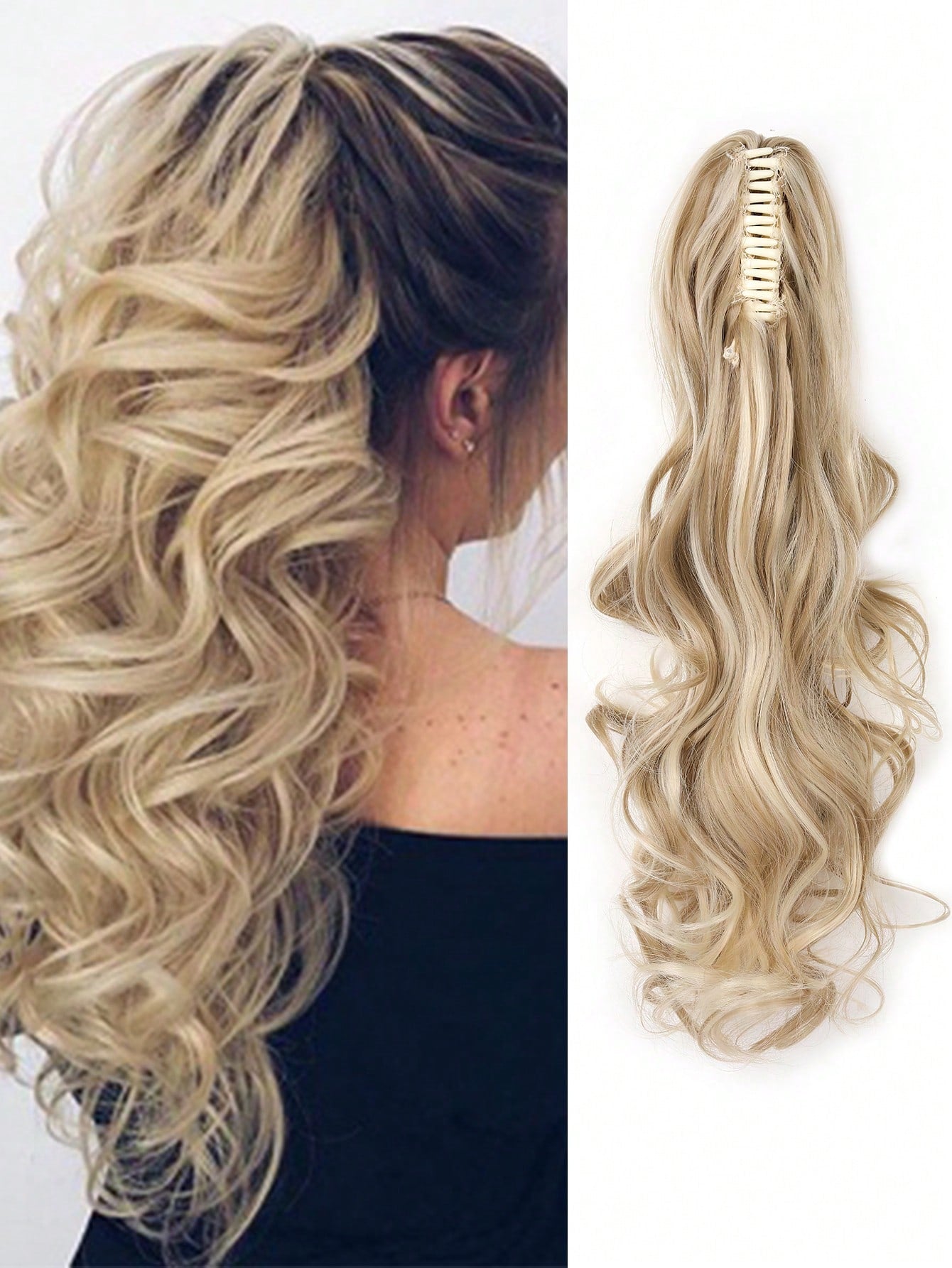 Claw Clip Ponytail Extension Curly Wavy  Clip in  Long Ponytails Hair  Extensions Synthetic  Hairpiece for Women