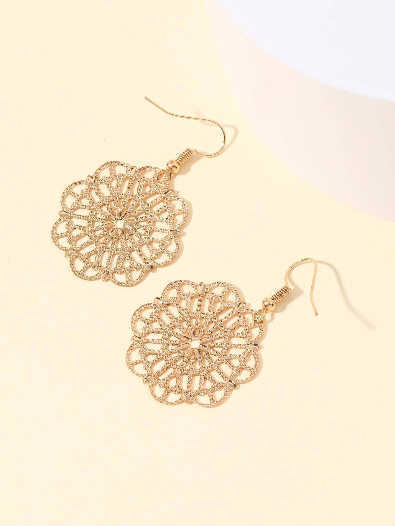 Hollow Out Flower Drop Earrings