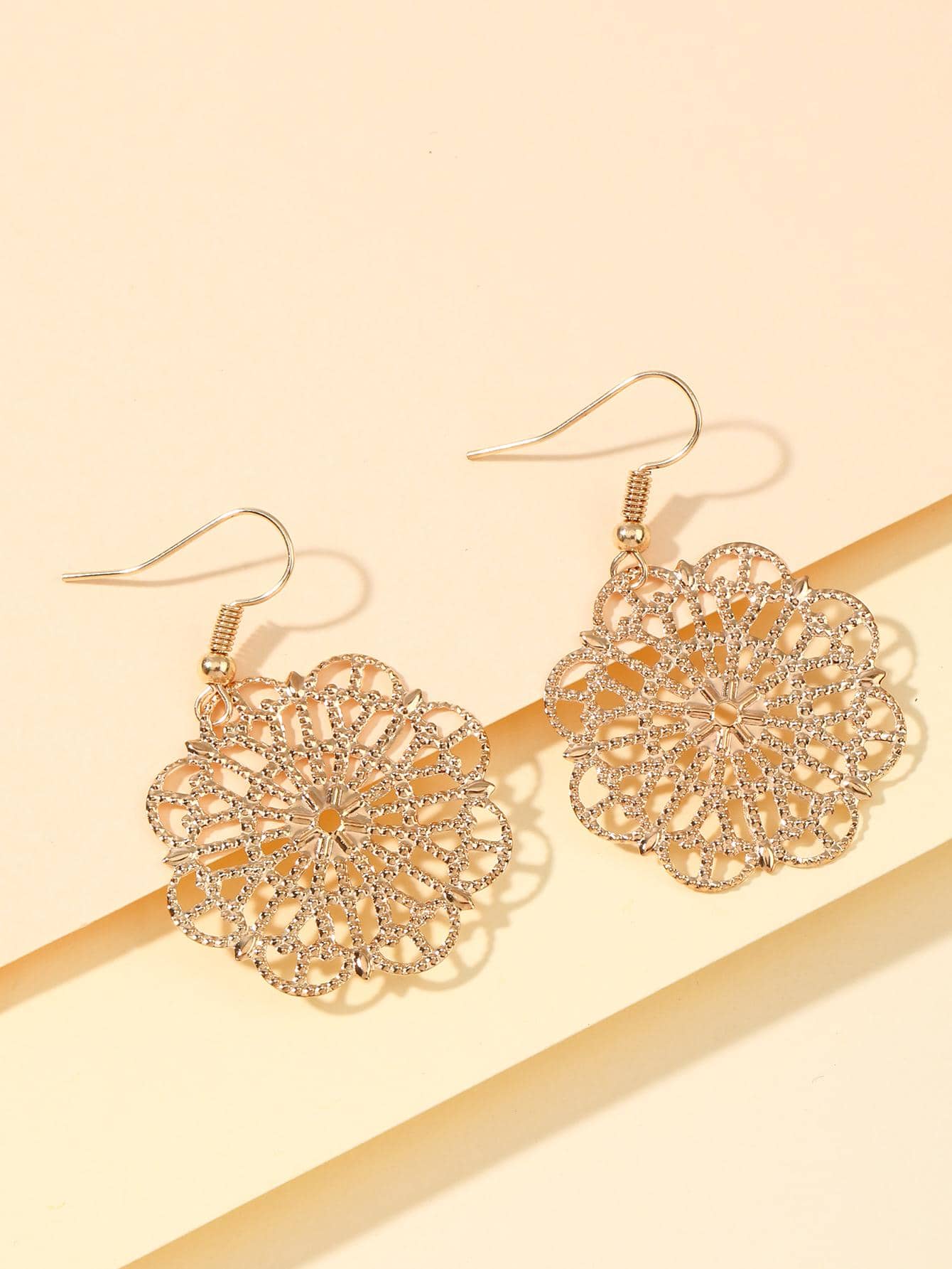 Hollow Out Flower Drop Earrings