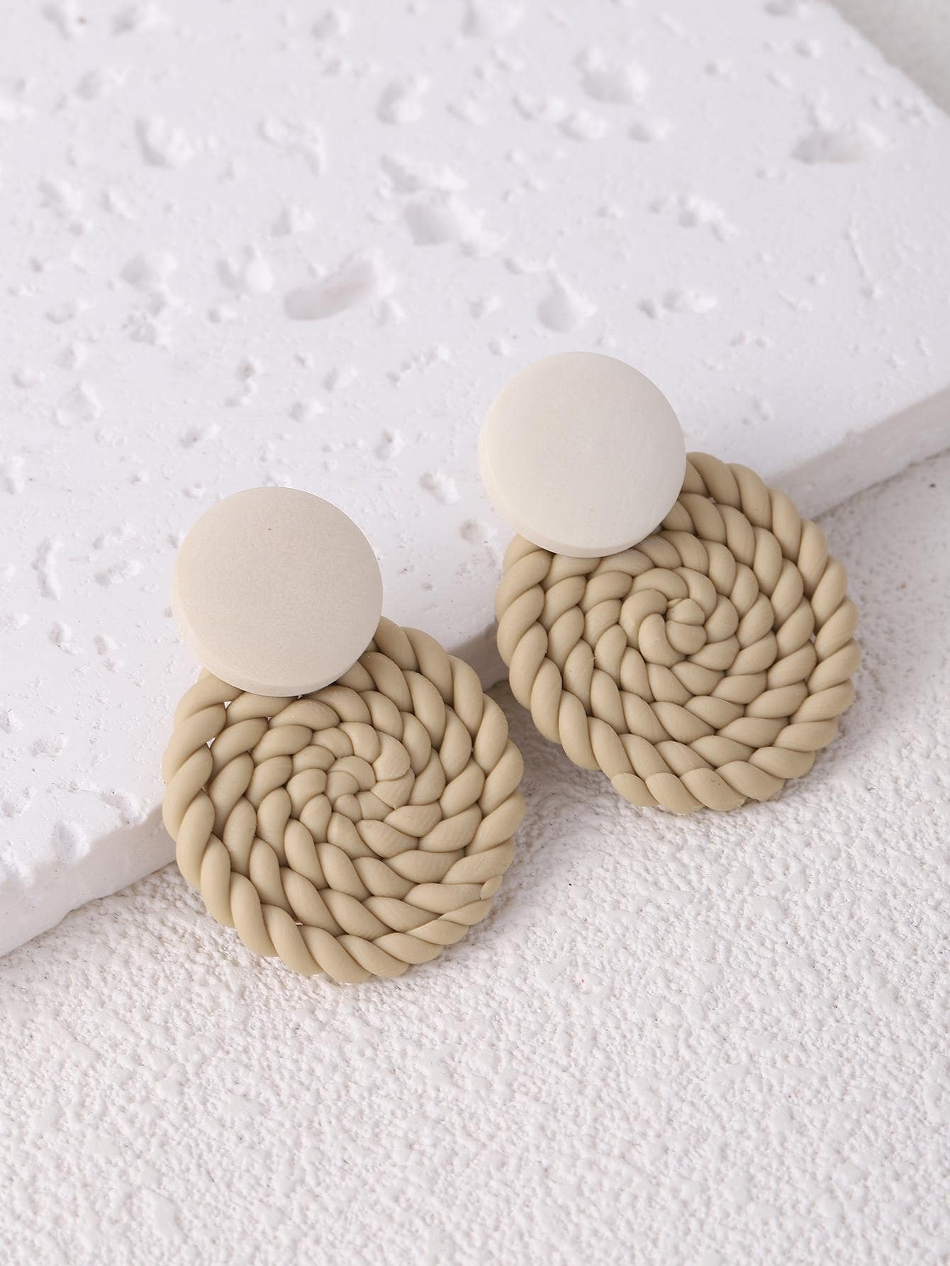 Braided Round Stud Earrings