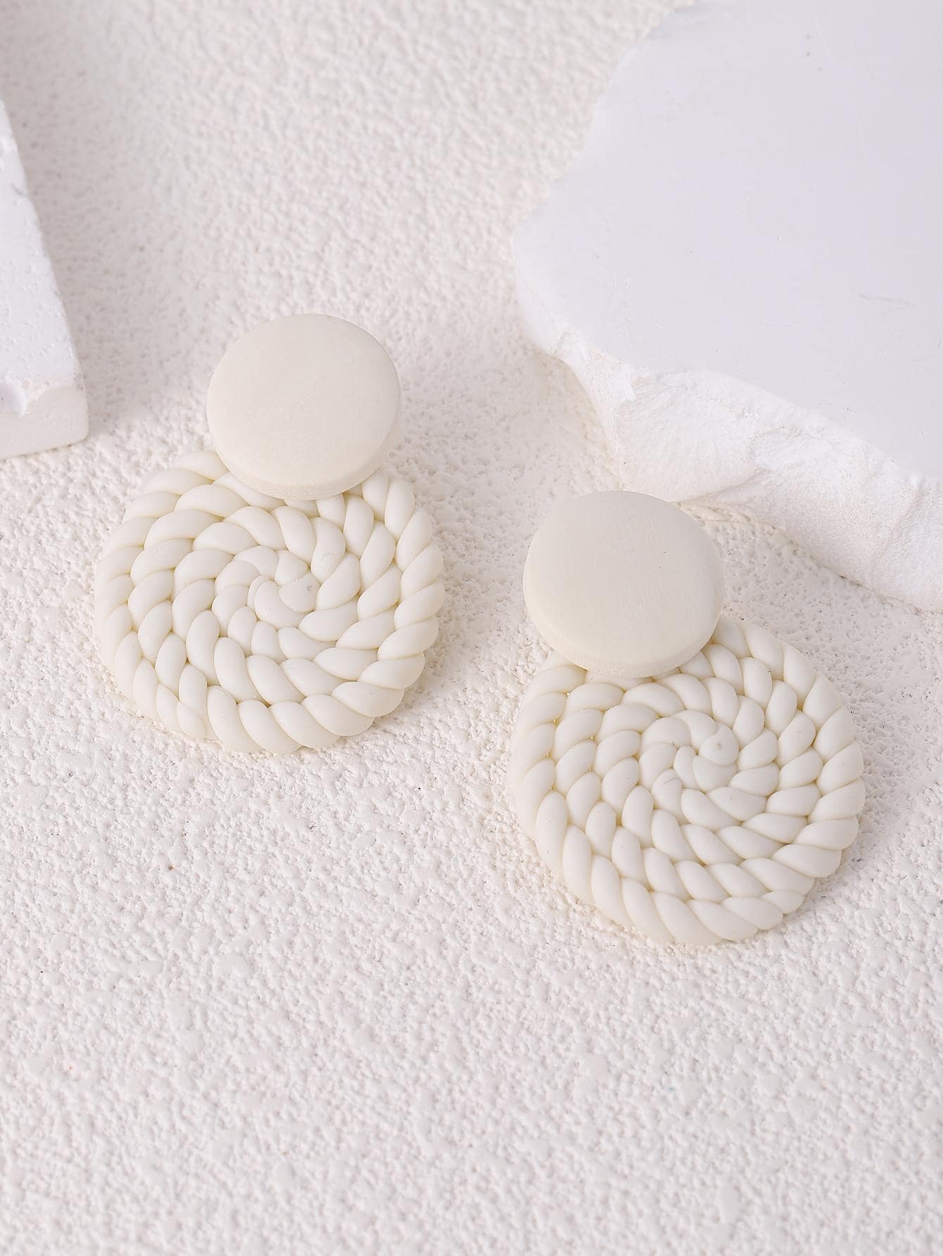 Braided Round Stud Earrings