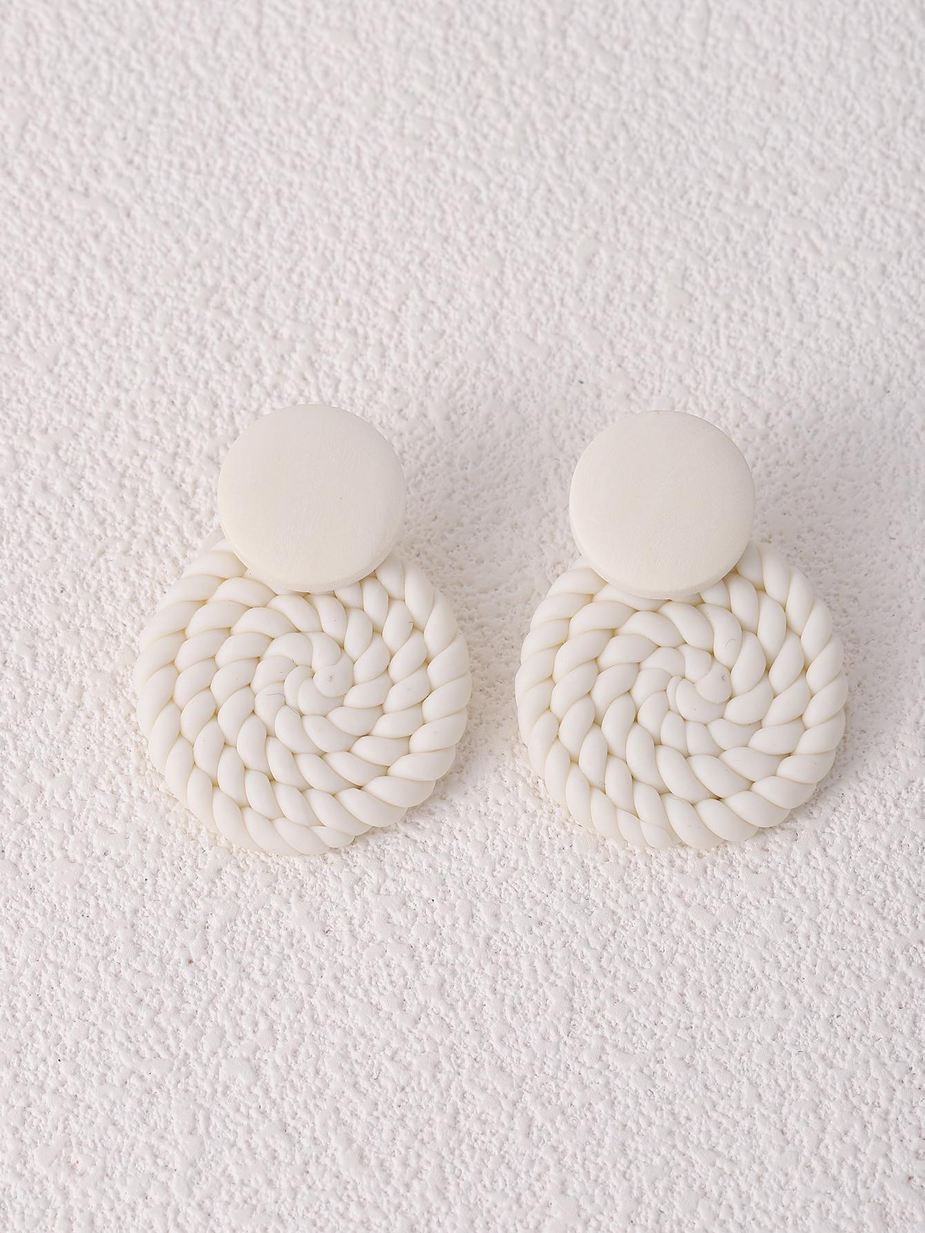 Braided Round Stud Earrings