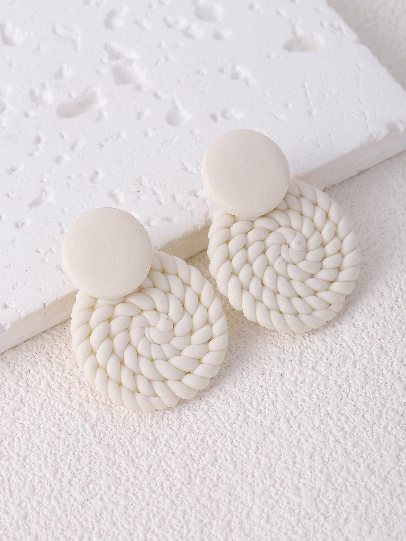 Braided Round Stud Earrings