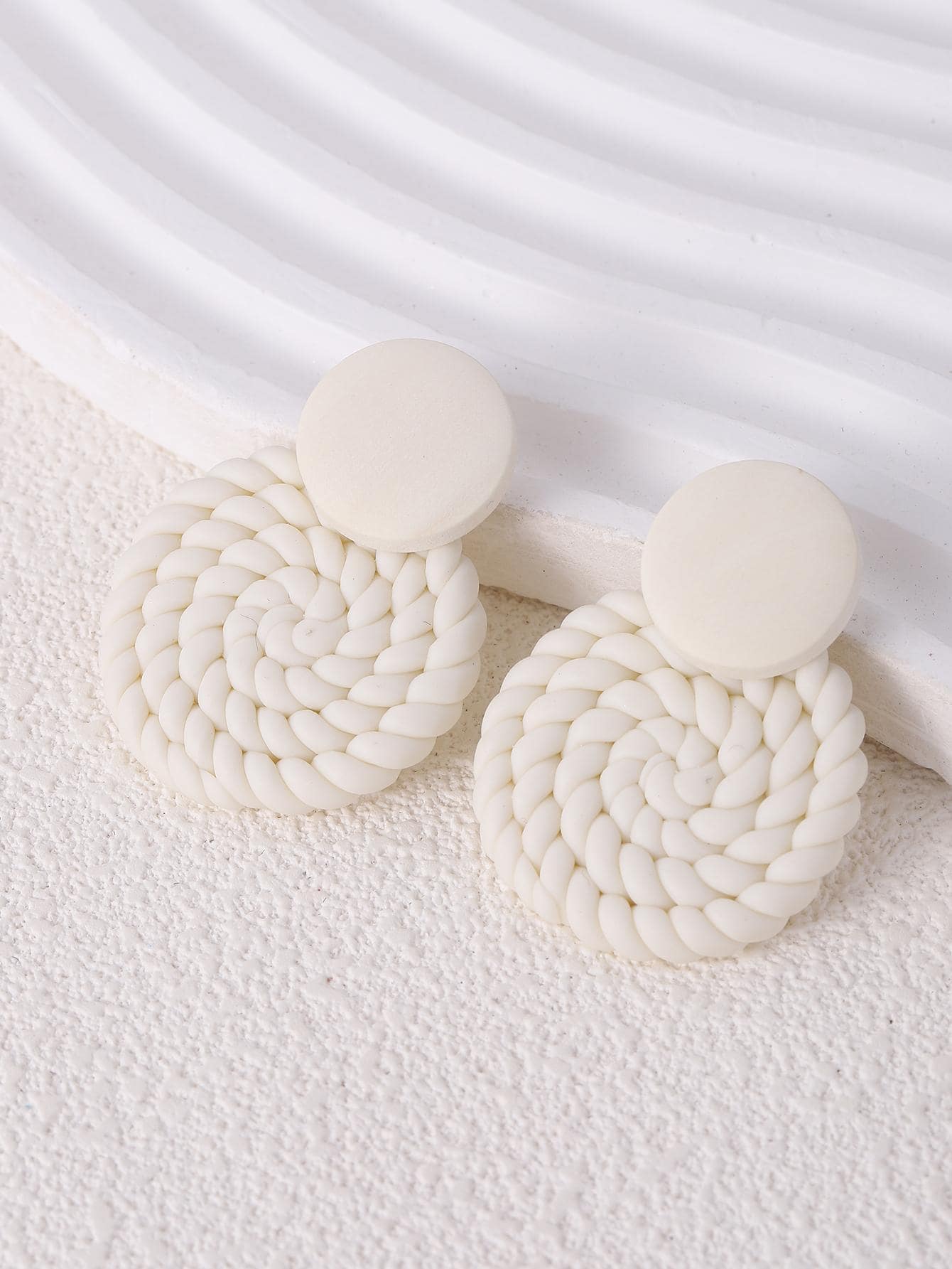 Braided Round Stud Earrings