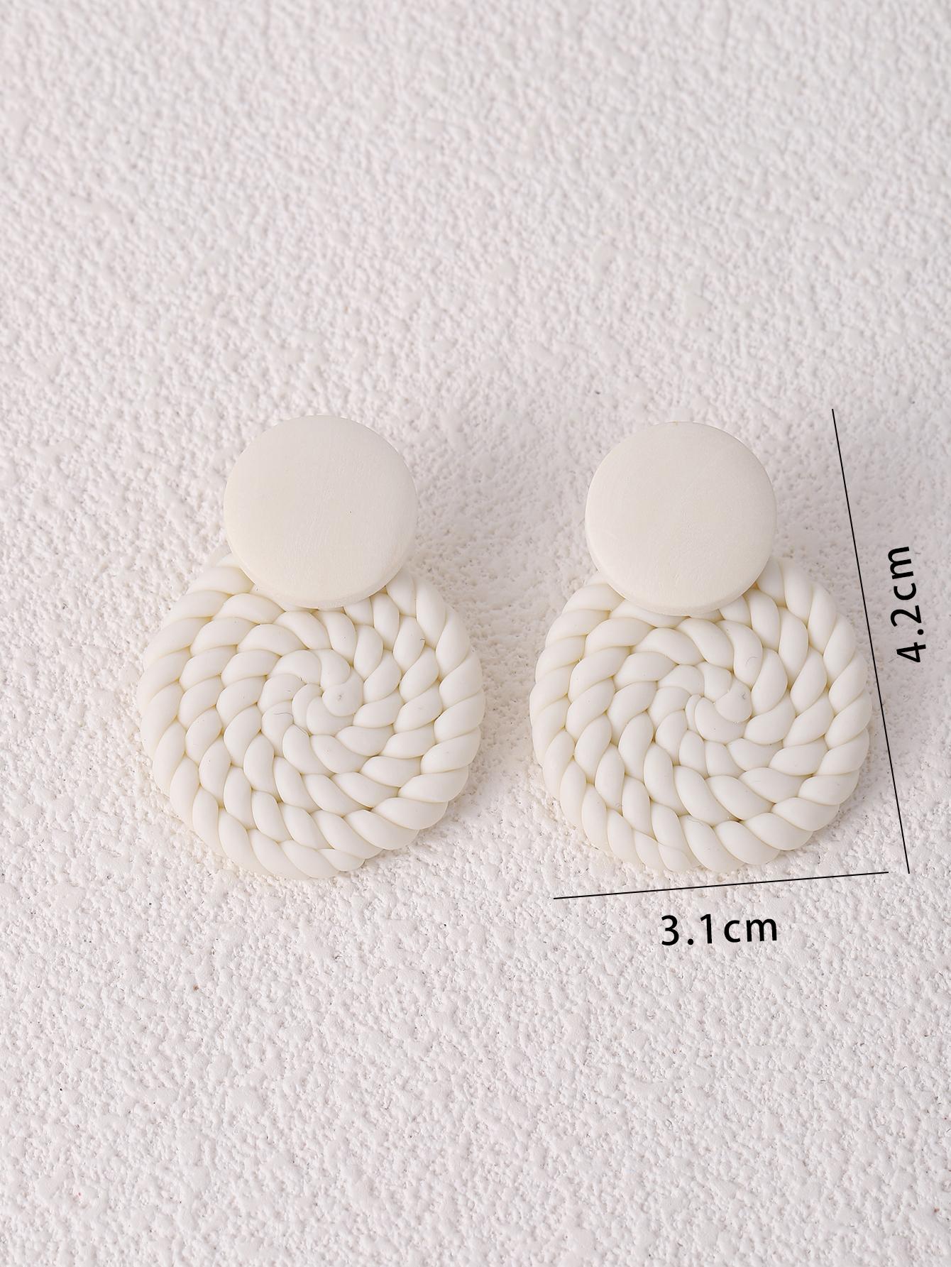 Braided Round Stud Earrings